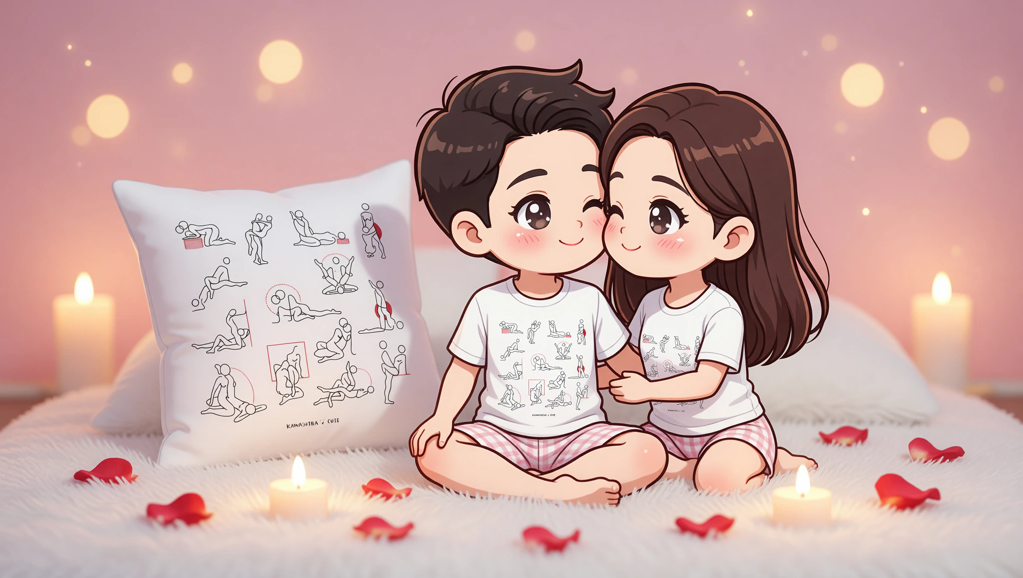 A man and woman in a tender lotus embrace, celebrating their anniversary with deep intimacy.