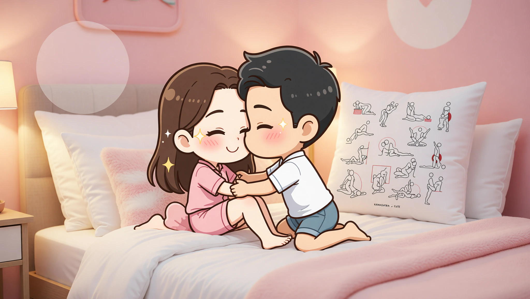 Man and woman in intimate missionary position during reunion.