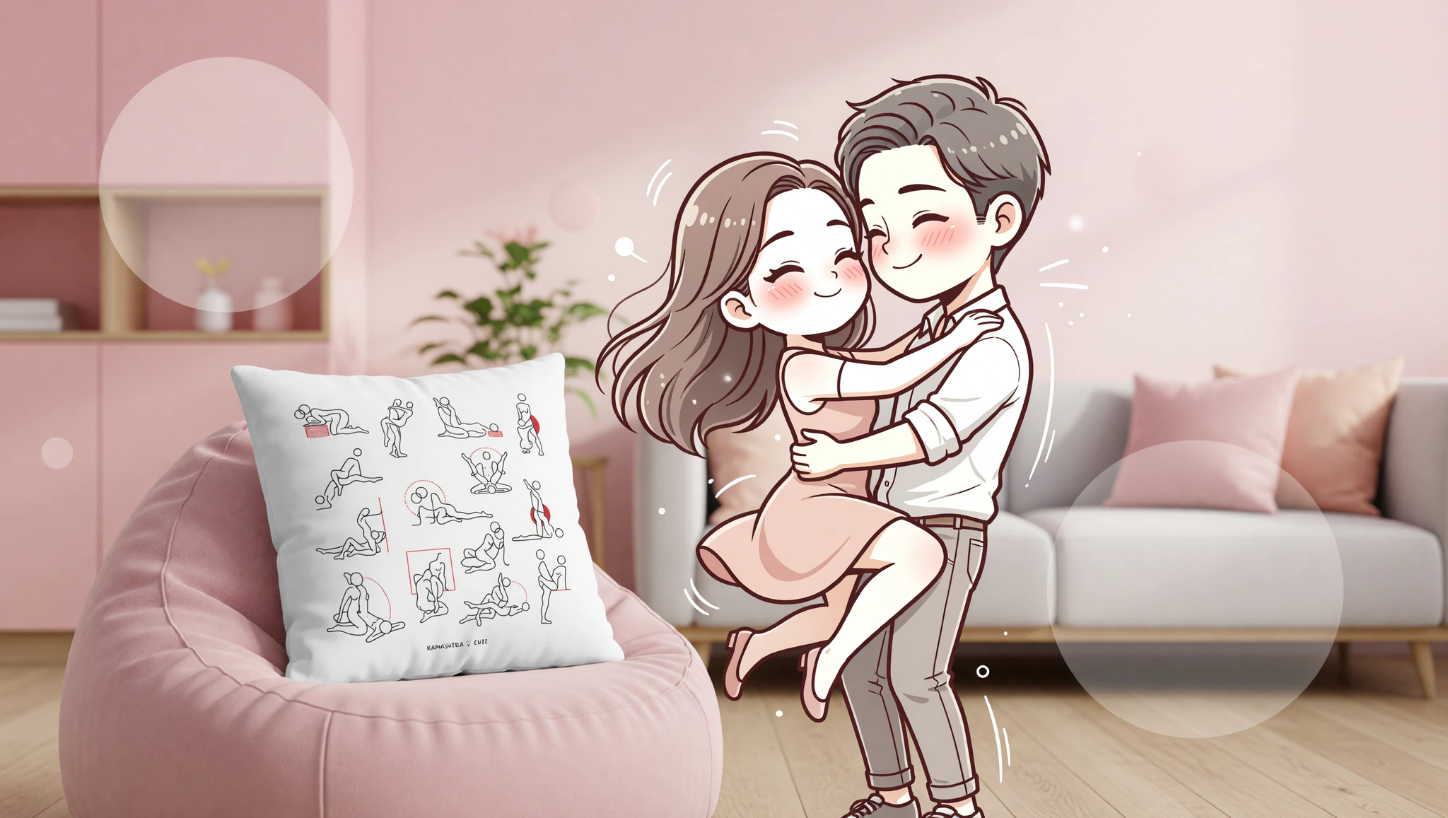 A man and woman passionately engaged in a spontaneous wall press sex position, capturing thrilling intimacy.