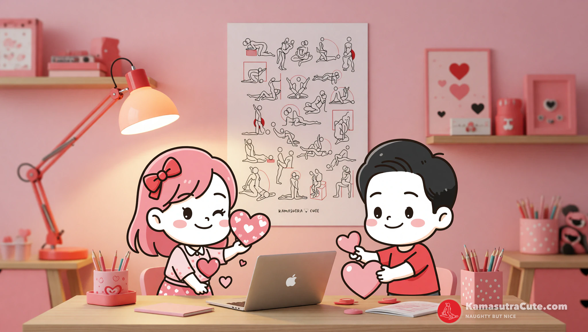 Romantic home office setup for couples inspiring love and productivity.