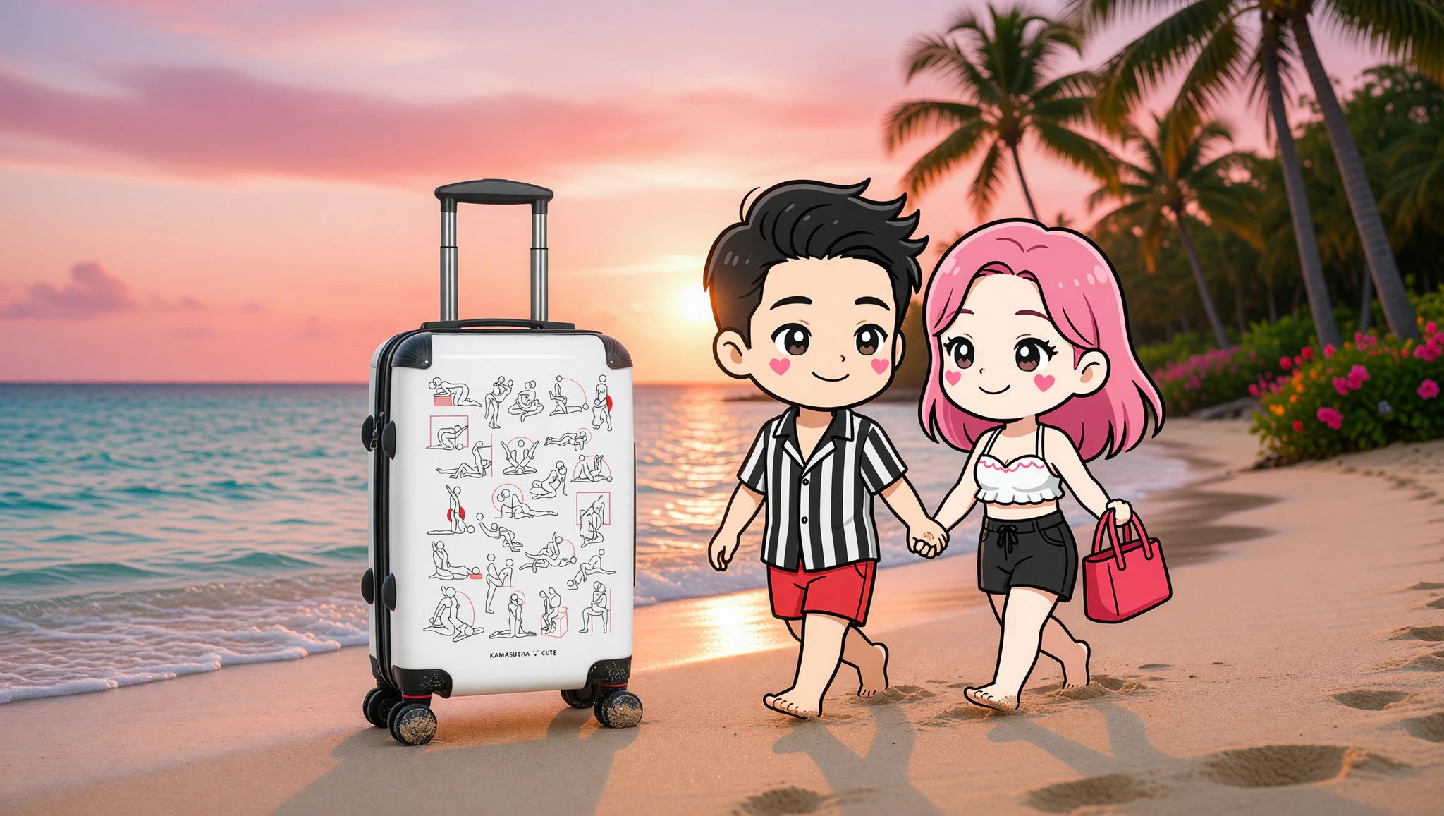 Couples Caribbean cruise dates with Kamasutra Cute - Hard-shell suitcase