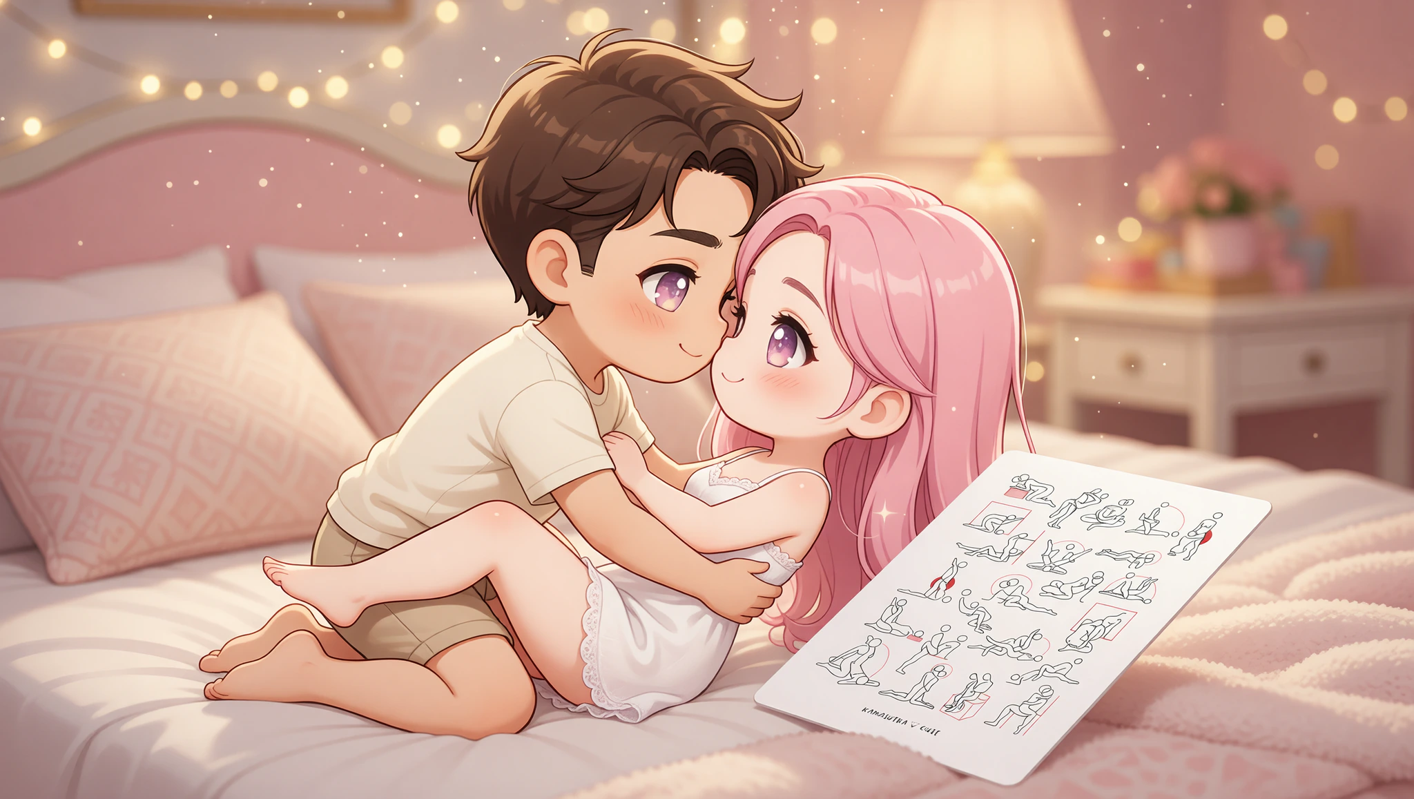 A loving man and woman sharing an intense, eye-locked missionary embrace that deepens their emotional bond.