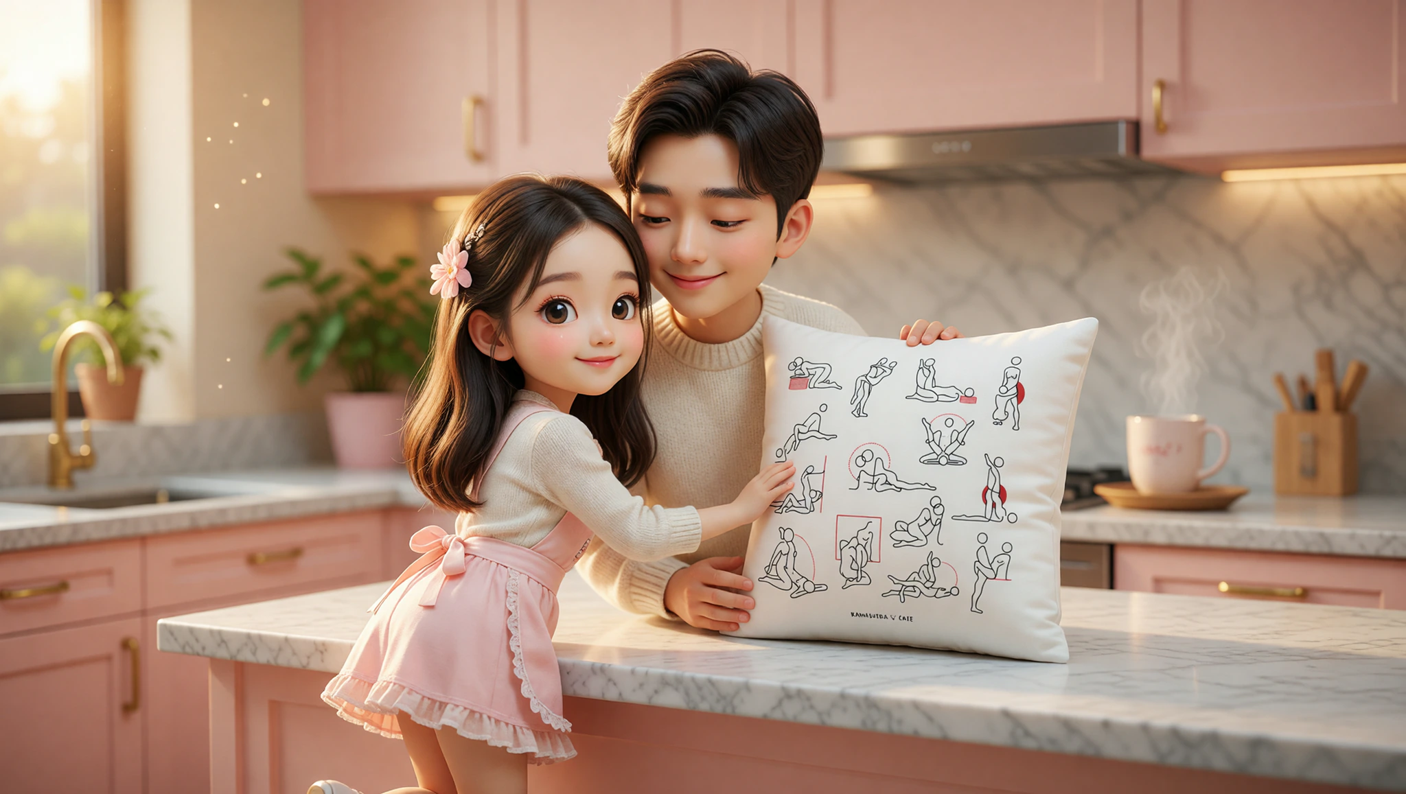 Doggy style position in kitchen