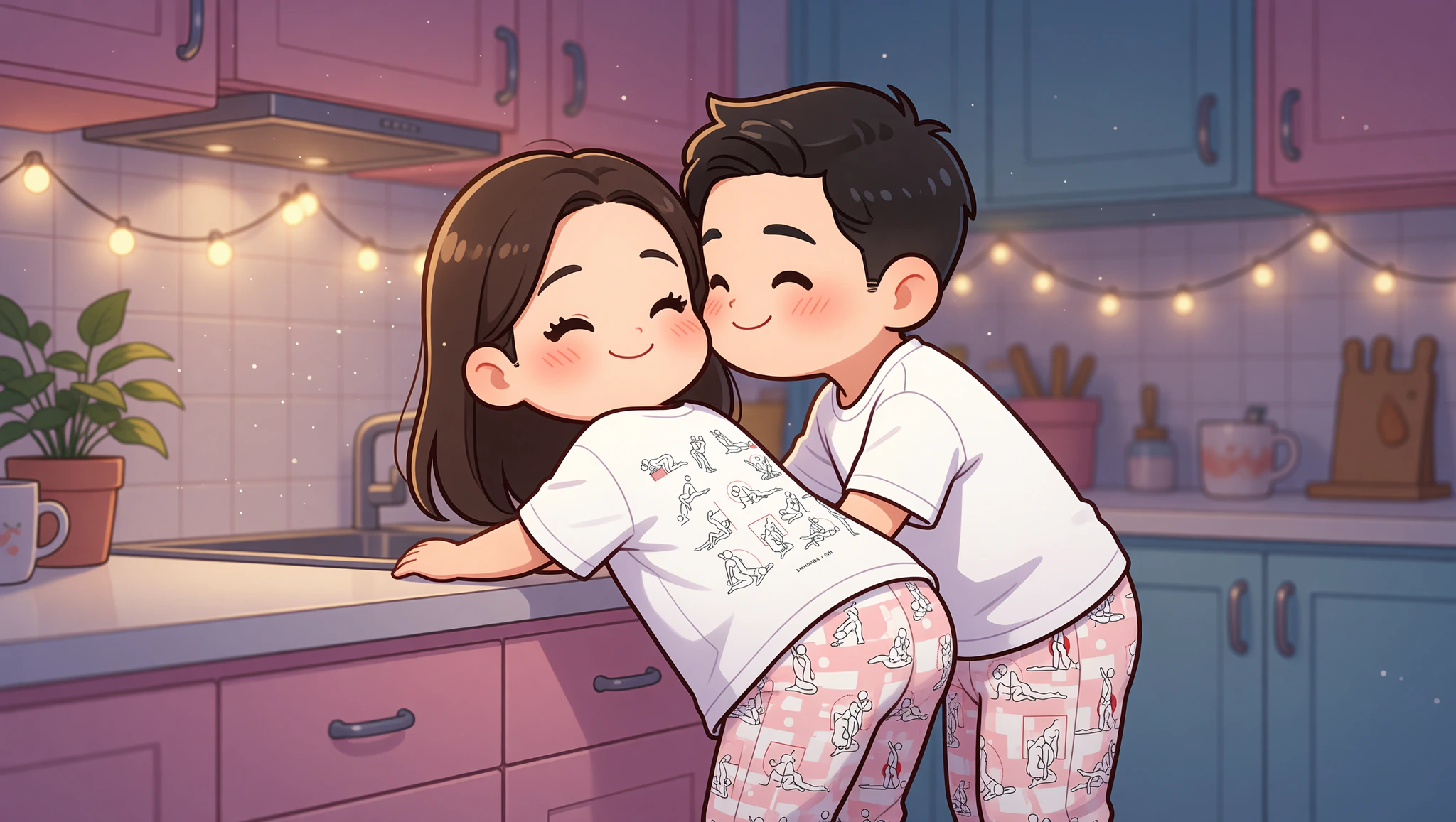 Couple trying spontaneous doggy style in a home setting