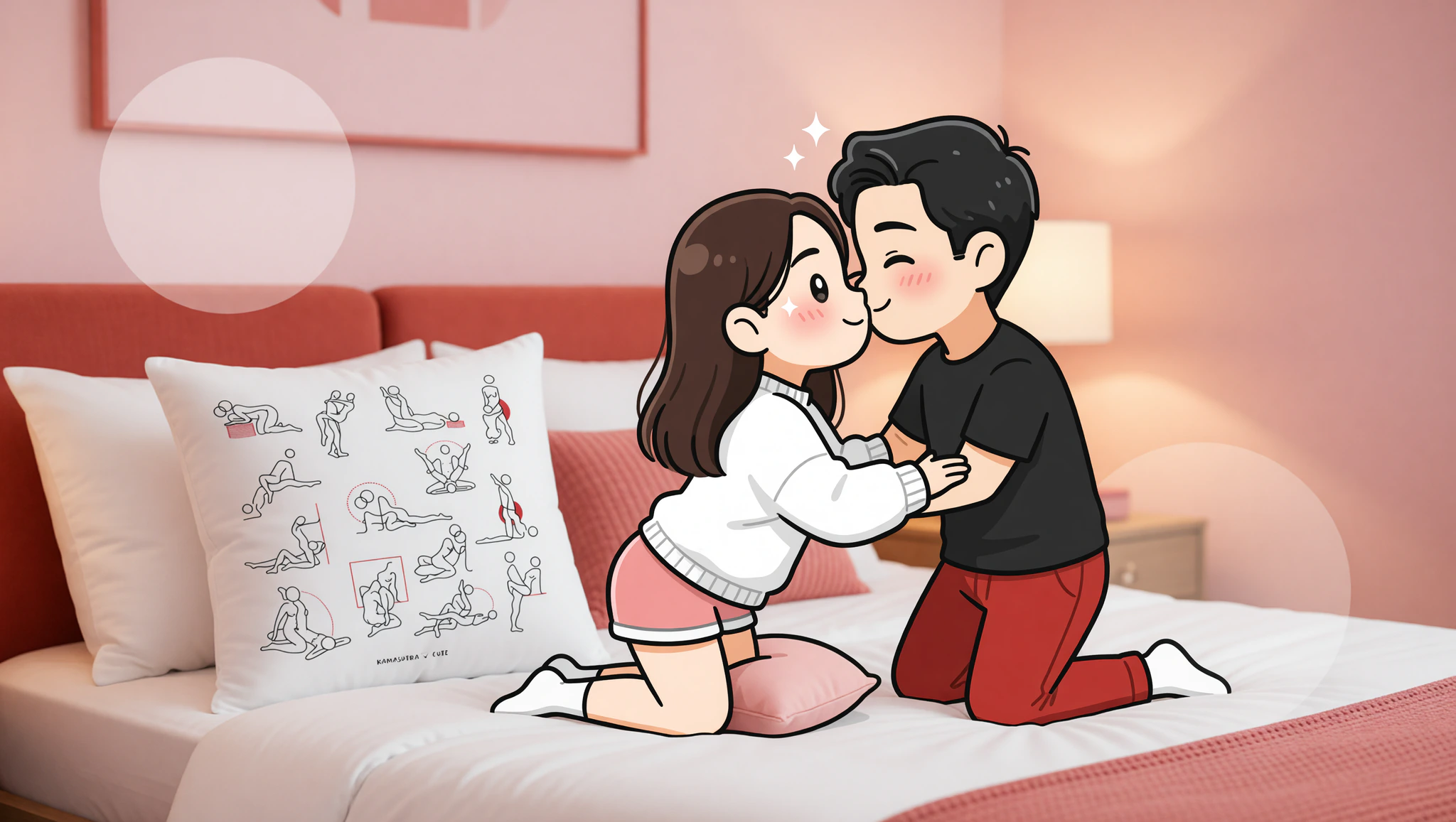 Couple setting up for doggy style position