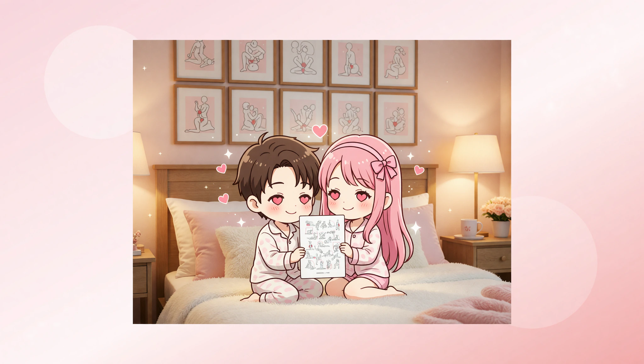 bedroom with erotic image decor