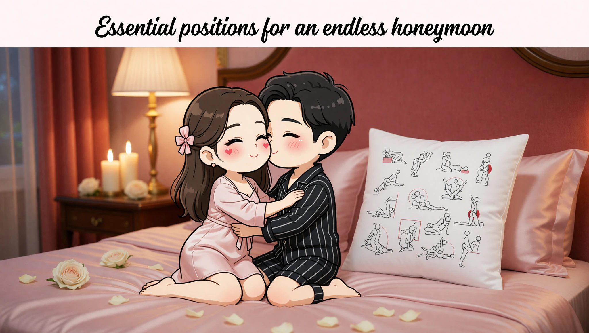 Pareja heterosexual disfrutando apasionadamente de la posición misionera en su suite de luna de miel eterna.