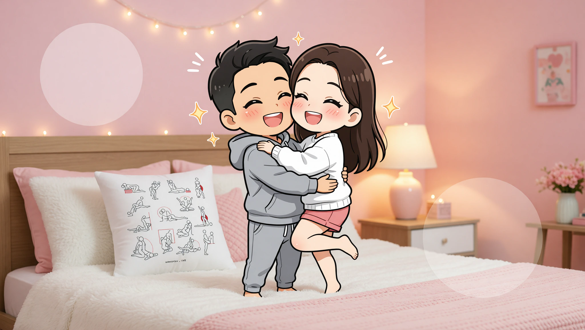 Long-distance lovers passionately reconnecting against a bedroom wall in an explosive reunion embrace.