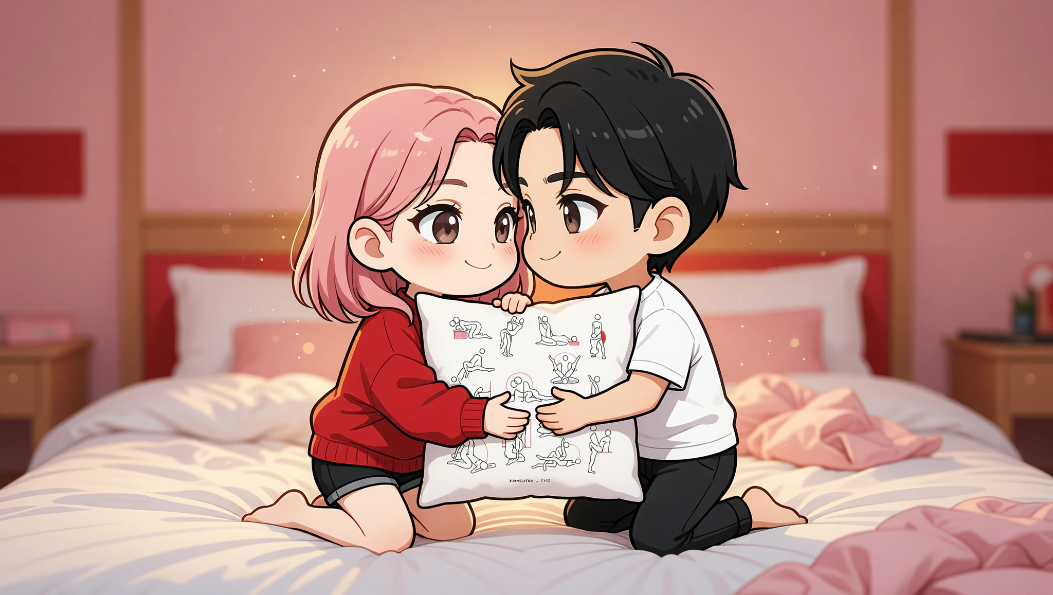 Ein verliebtes Paar in intimer Stellung mit Kamasutra-Kissen für perfekten Komfort und Nähe.