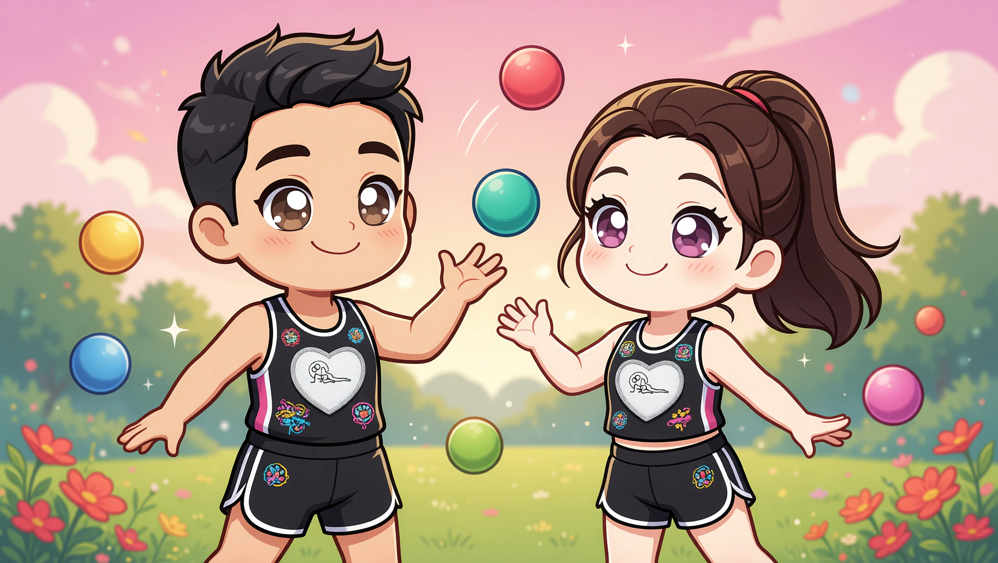 Couples dodgeball date spiced with Kamasutra cute embroidered patches