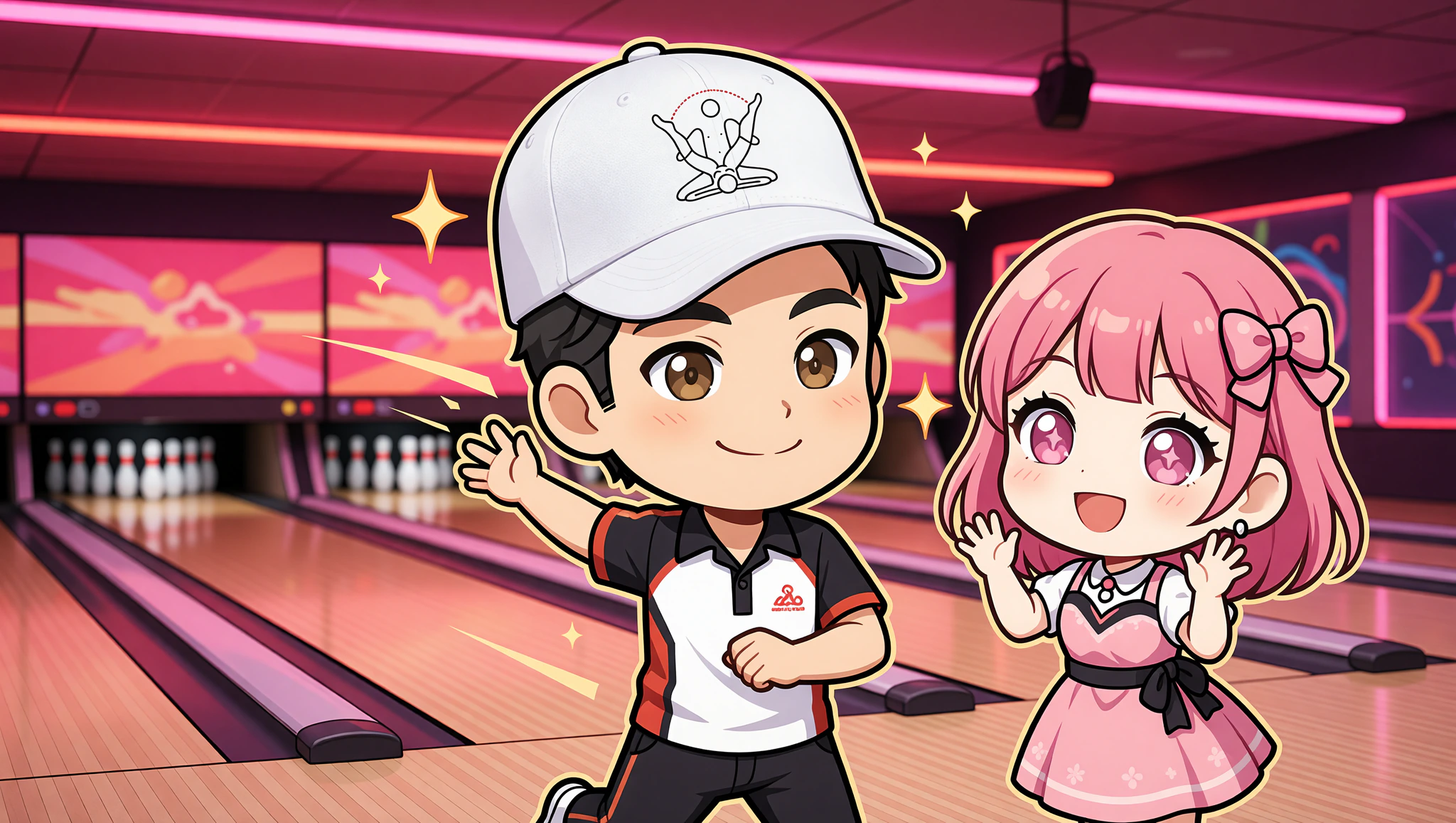 Couple styling Kamasutra Cute Dad Hats for fun bowling alley date