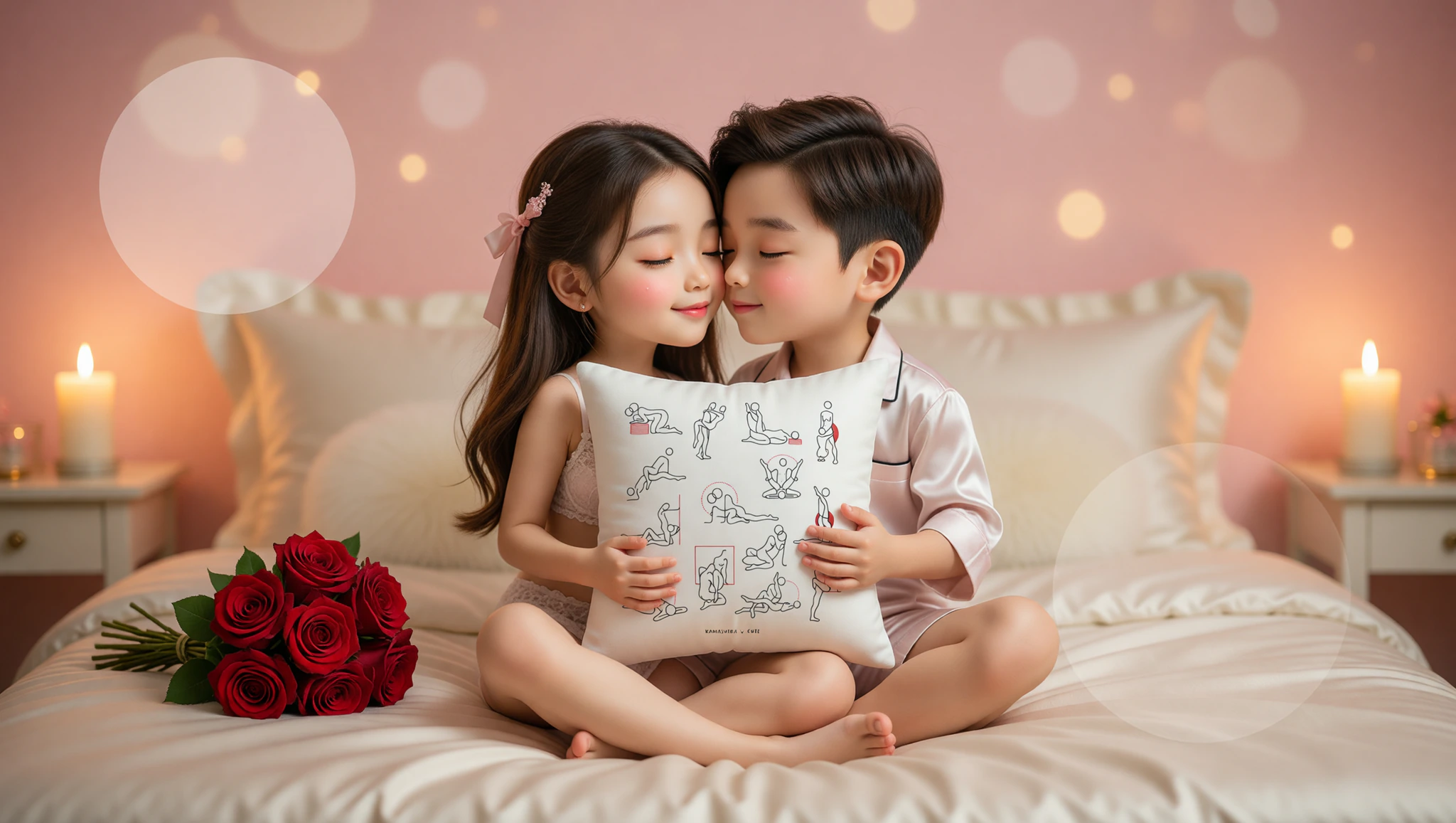 A man and woman in a loving Kama Sutra lotus pose, celebrating their anniversary with intimate passion.