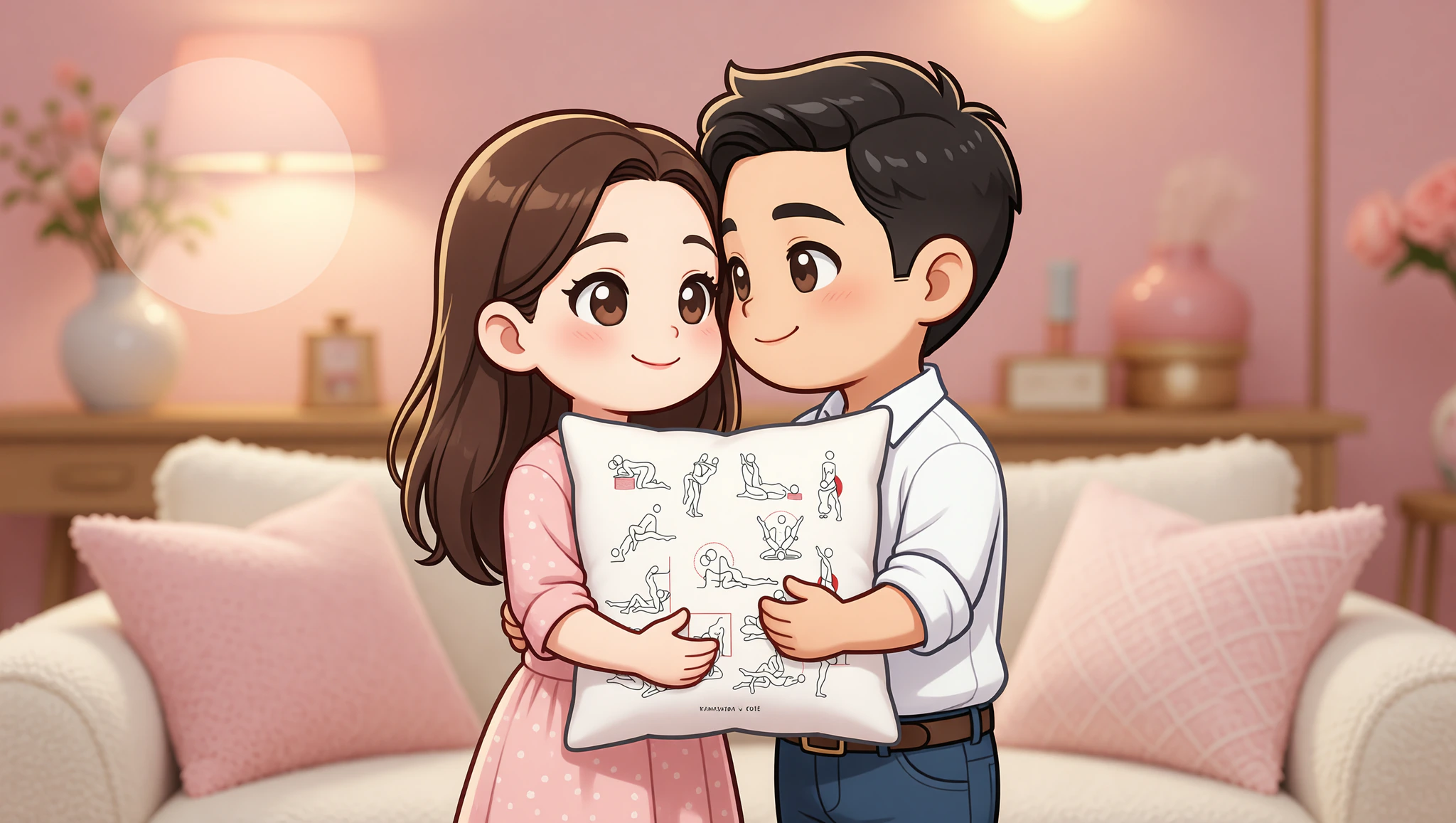 Man and woman in a spontaneous sex position at home.