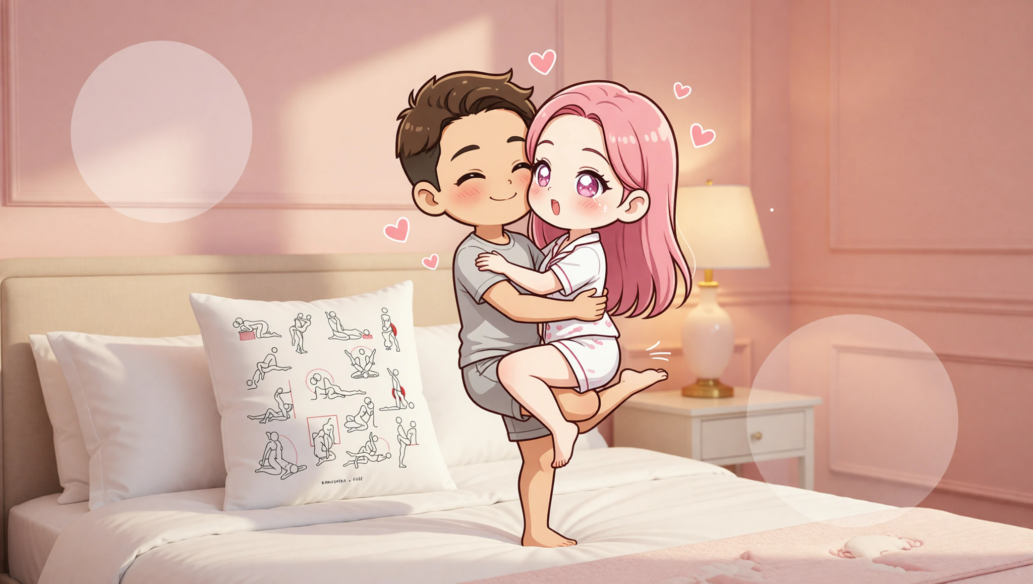 A man and woman locked in a spontaneous standing Lotus Kama Sutra rush against a wall, radiating passion and connection.