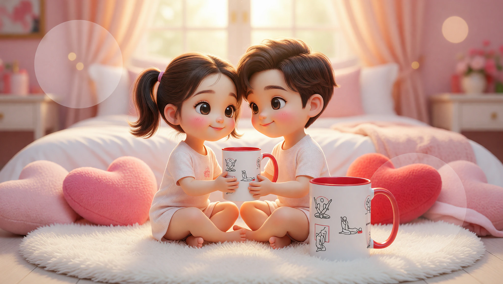 Man and woman in lotus position on bed during intimate moment.