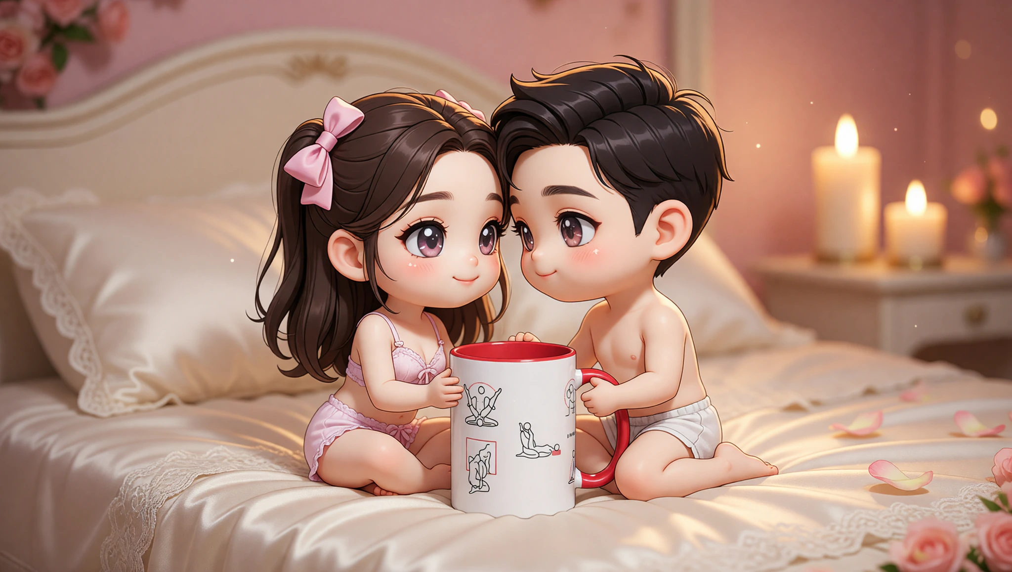 A man and woman intimately connected in the lotus Kama Sutra embrace.