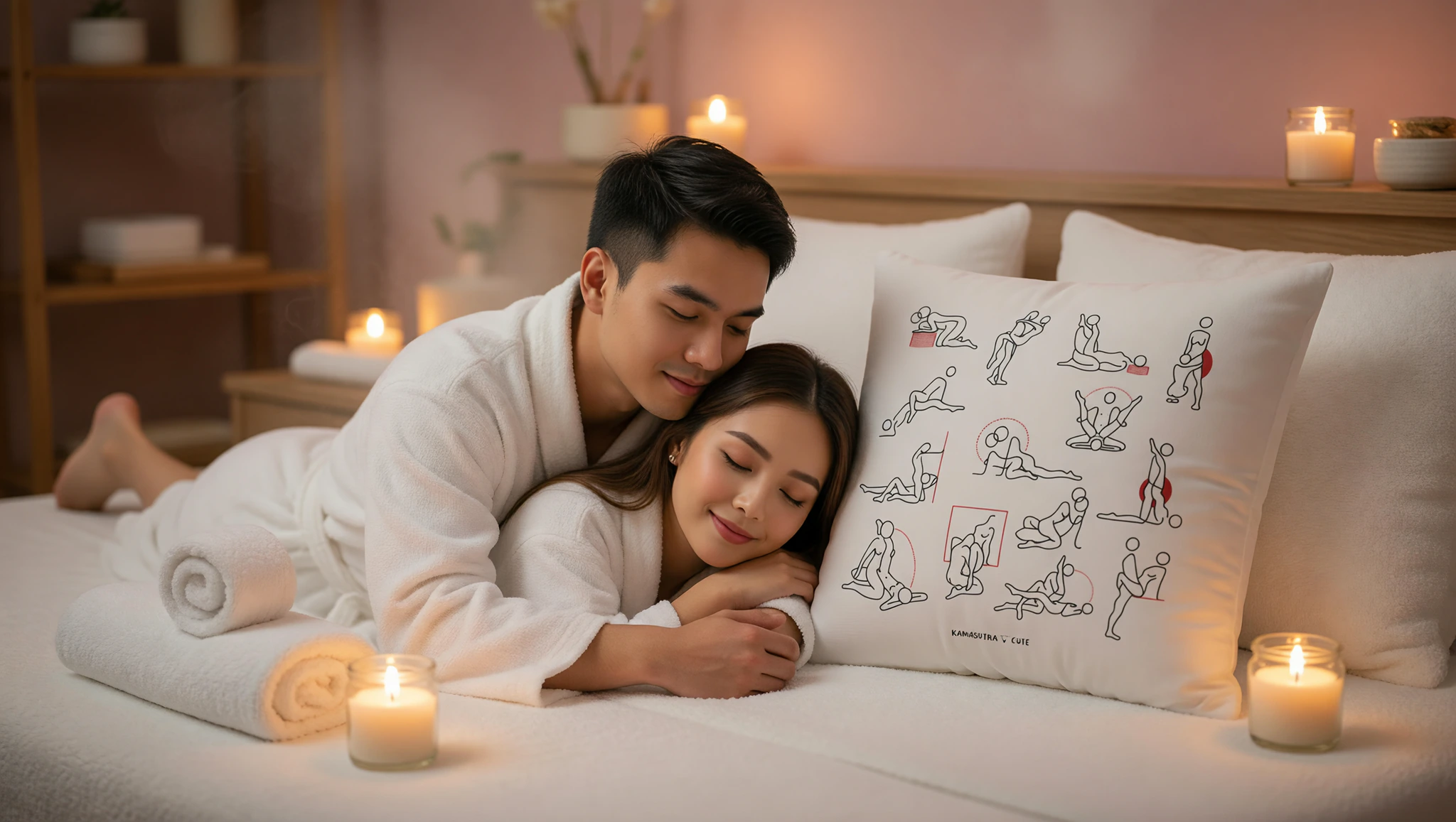 Couple during home spa relaxation