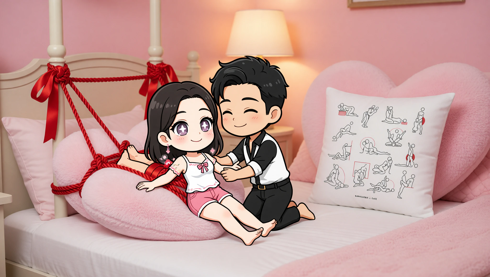 Pareja heterosexual envuelta en un nudo apretado de pasión intensa y conexión profunda.