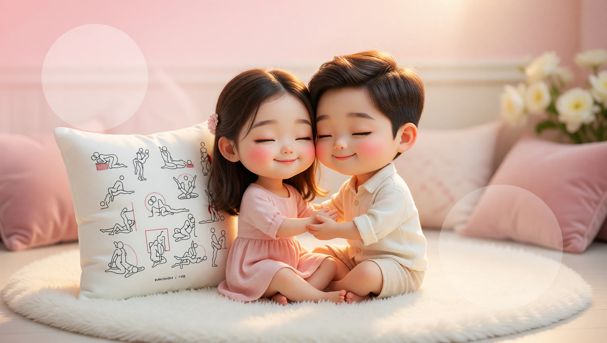 A man and woman in the Sacred Lotus sexposition, bonding deeply with eye contact and tender embrace.