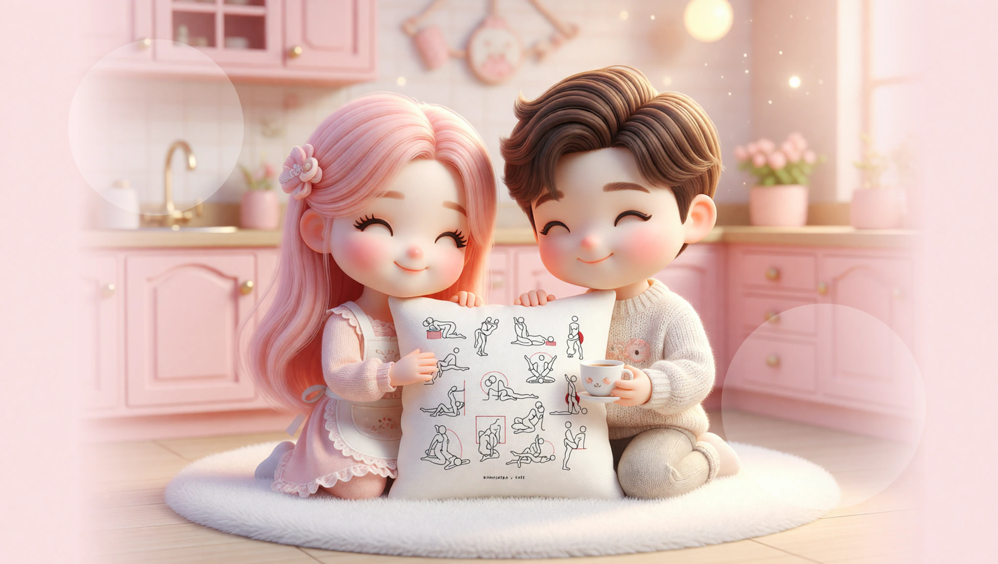 Couple having sex on kitchen counter at home.