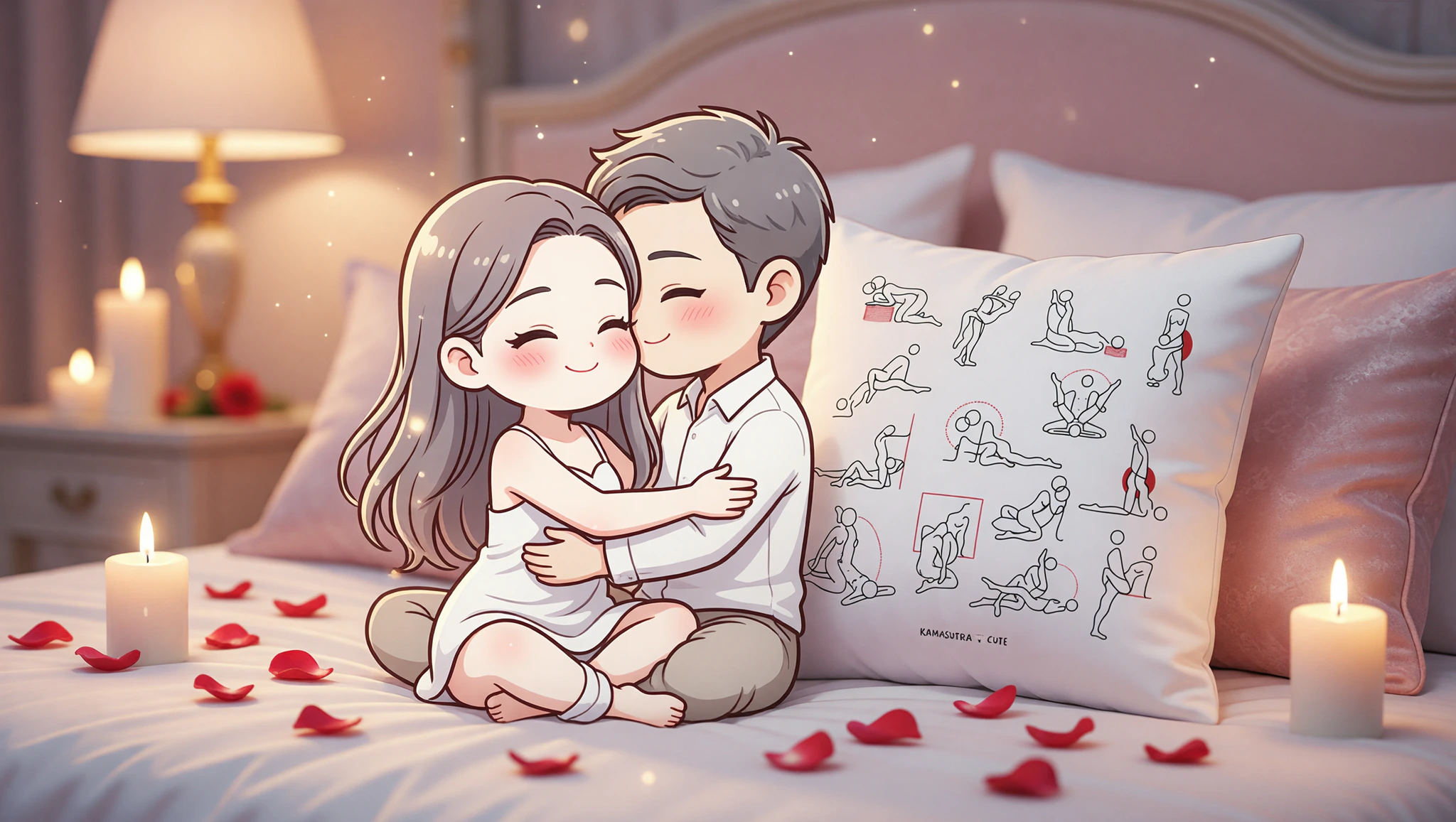 A man and woman sharing an intimate lotus position to celebrate their anniversary with sizzling passion.