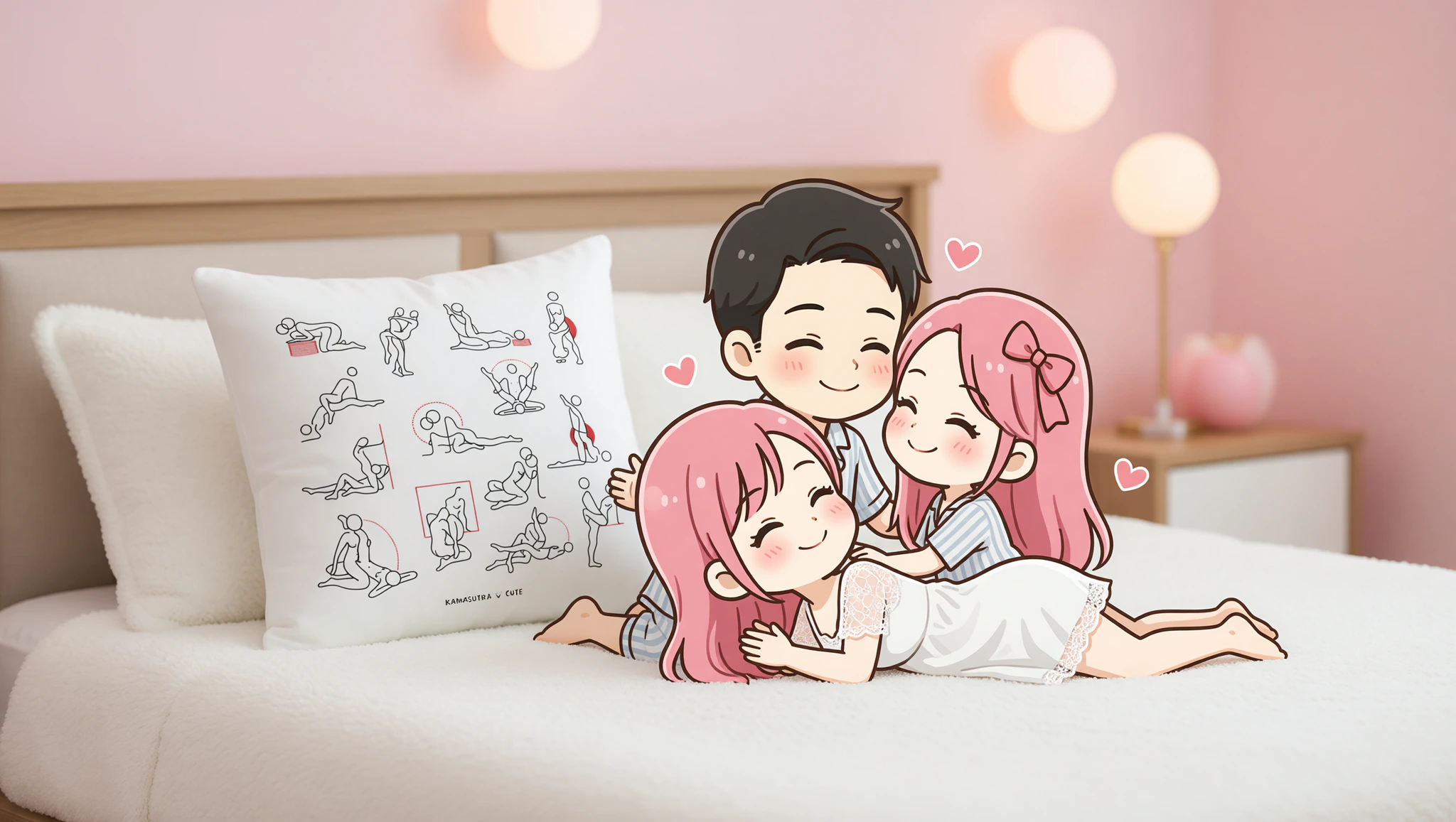 Newlywed couple in missionary position building closeness.