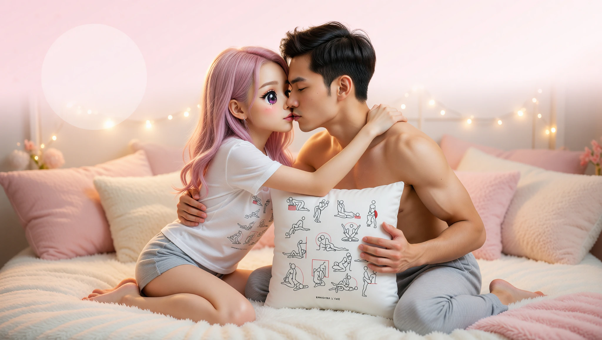 A man and woman sharing an intimate eye-locked missionary position to rekindle their long-distance romance.