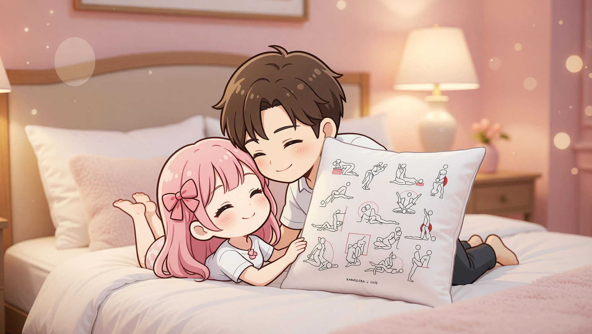 A man and woman sharing an intense eye-contact moment in the gazing missionary position.