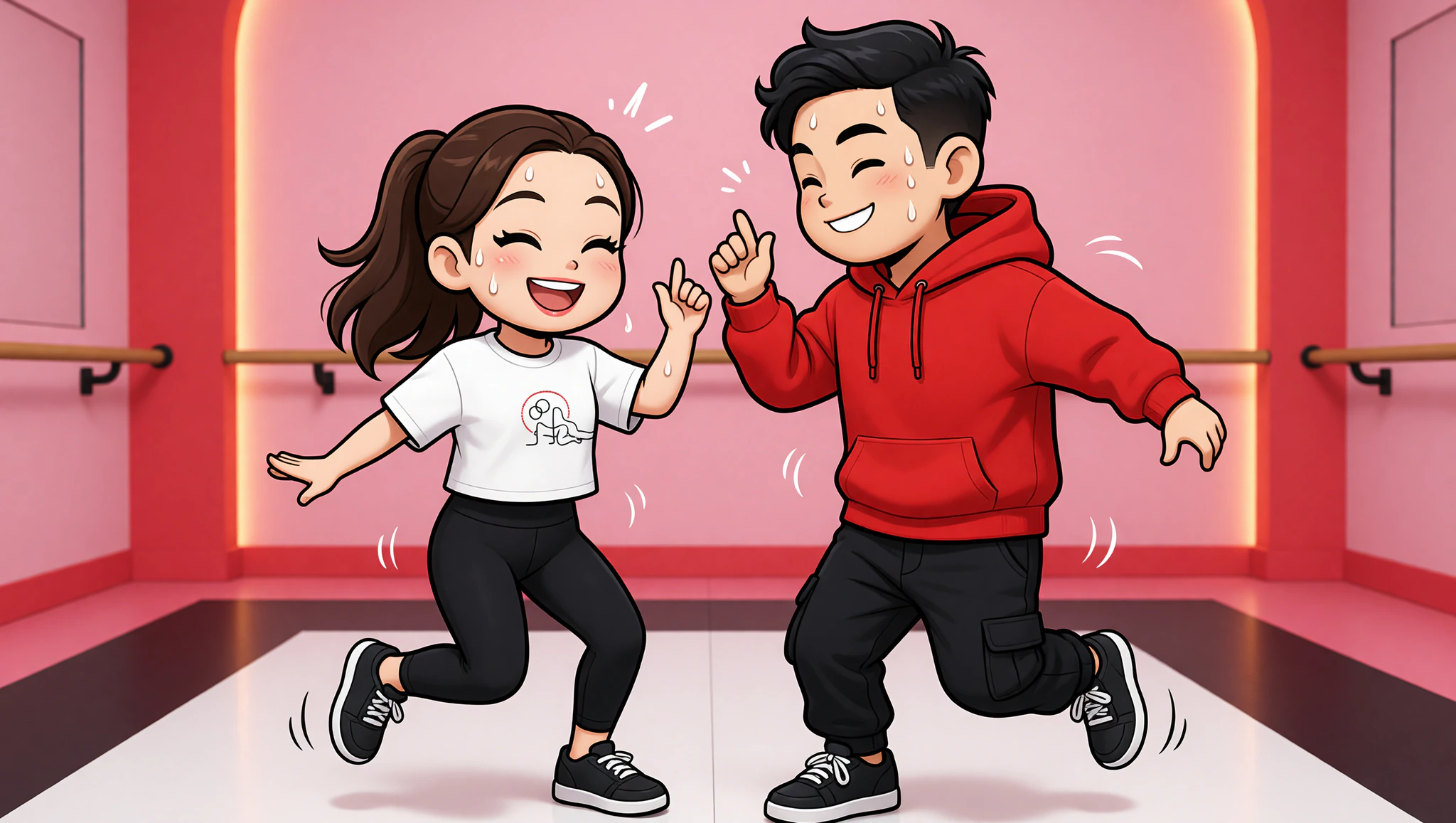 Couple grooving in Kamasutra crop top at hip hop class