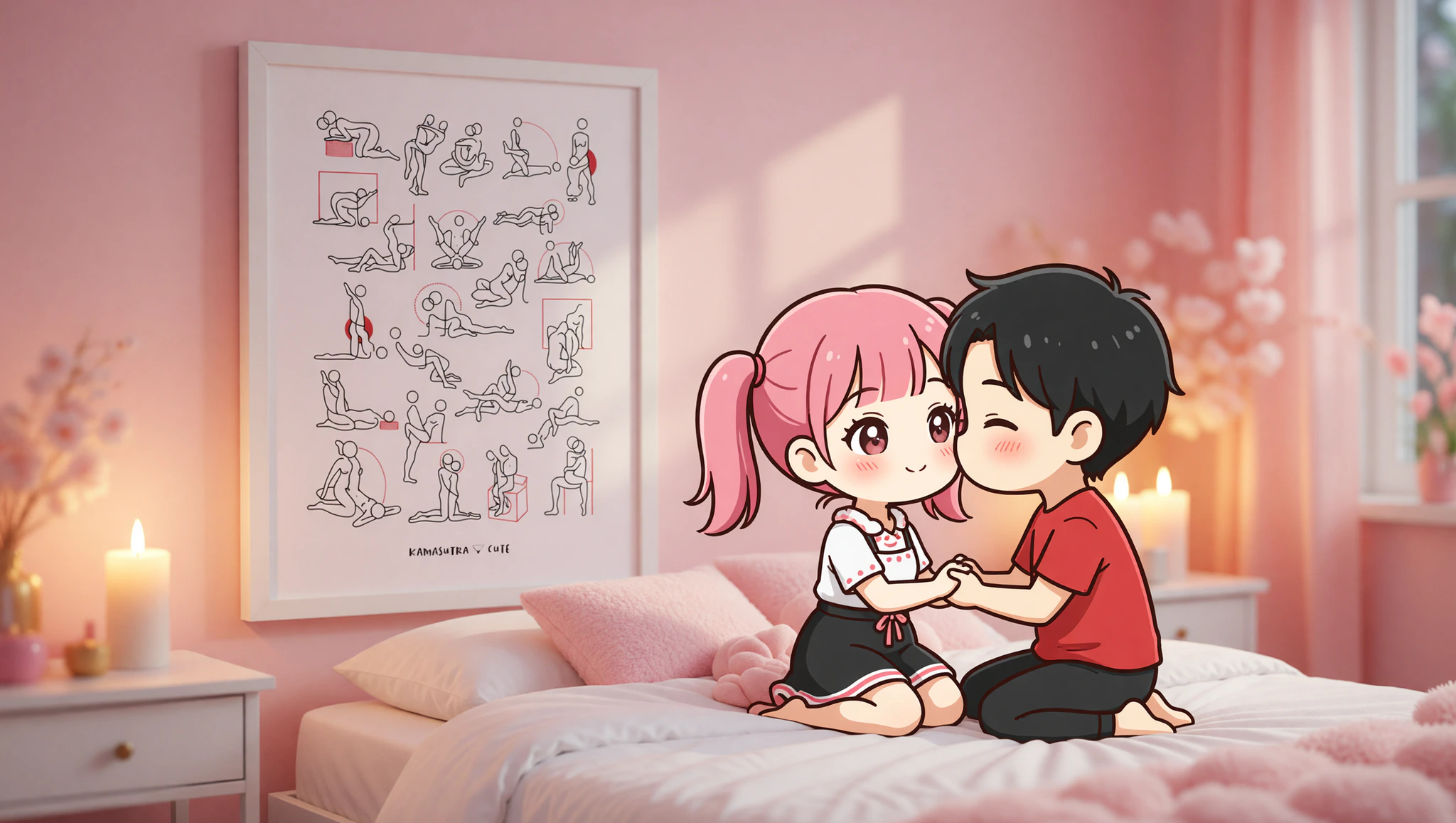 Anniversary bedroom reveal with Kamasutra Cute - Framed poster