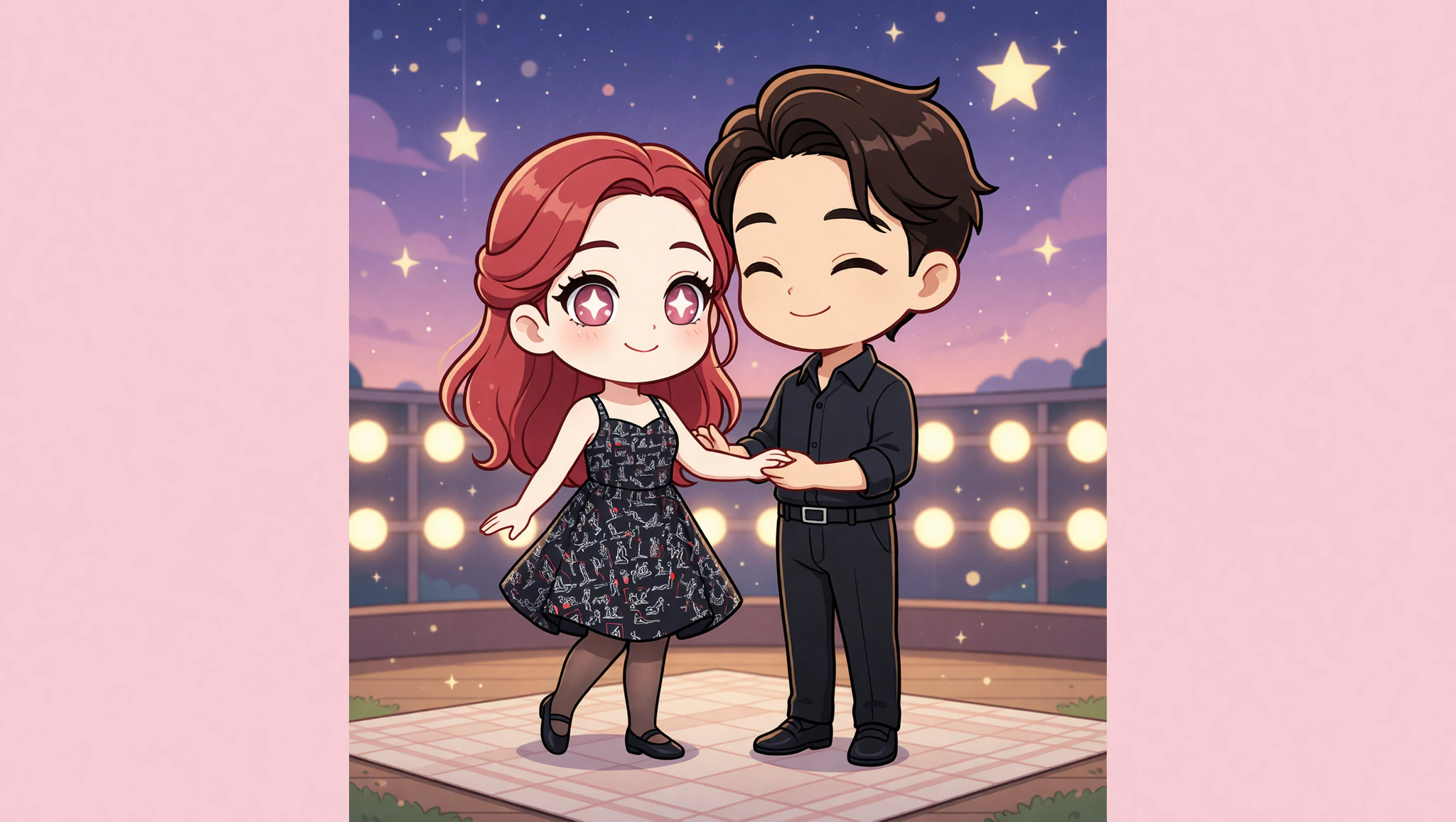 Couple enjoying ballet date in Kamasutra Cute Skater Dress: perfect for stylish outings.