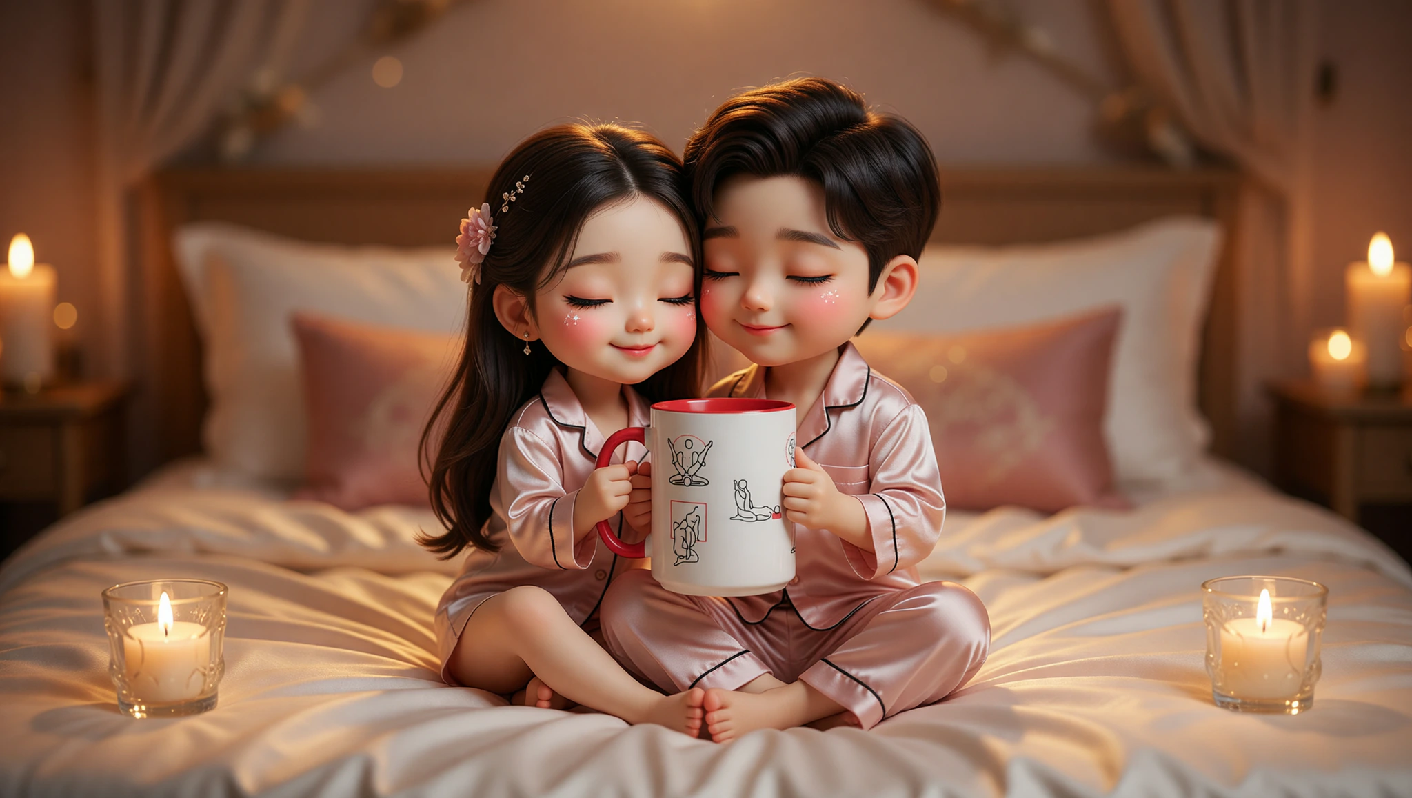 A loving man and woman unwind in a sutra-inspired Yab-Yum embrace during couple pamper time.