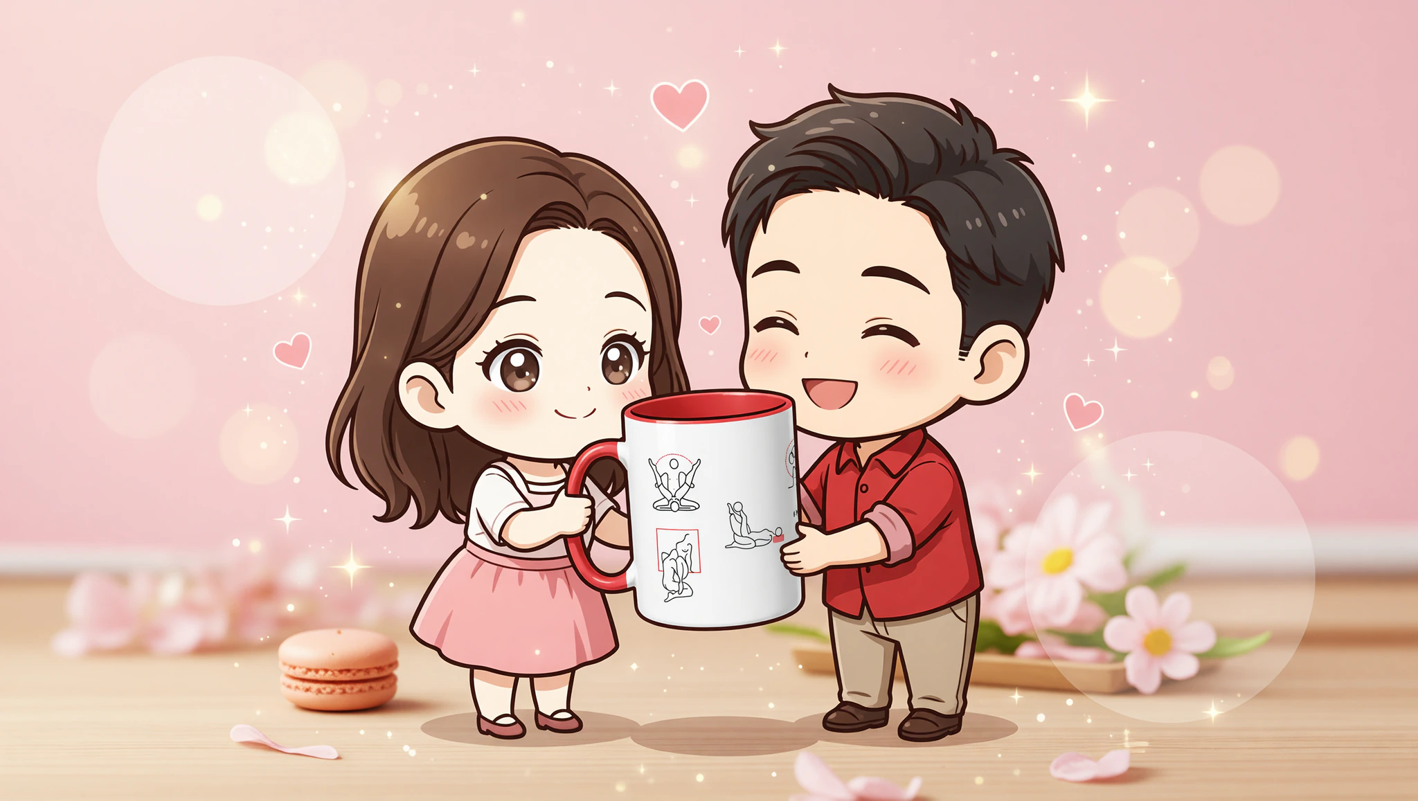 A man and a woman sharing an intense spontaneous sutra-inspired kitchen counter embrace on a wild date night.