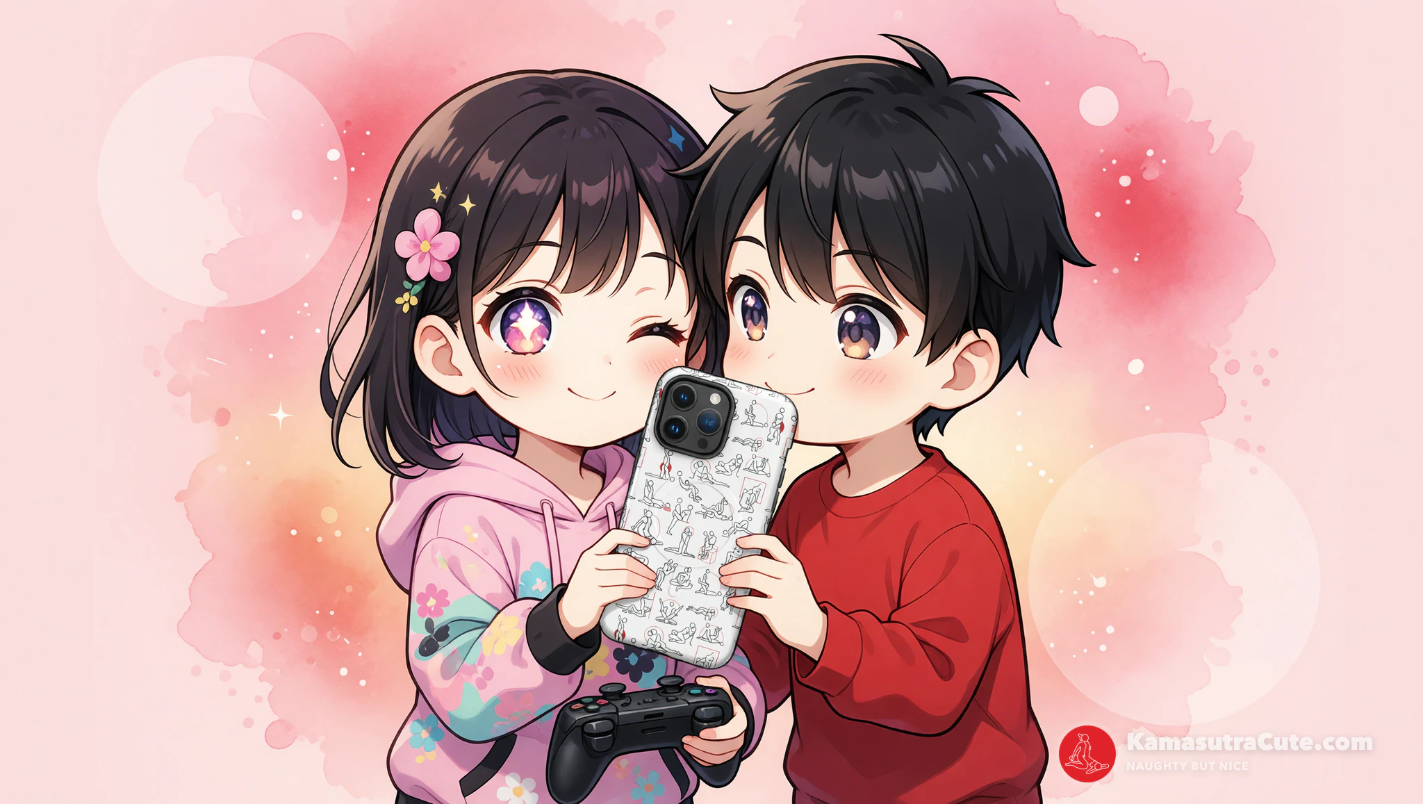 Gamer girlfriend rocking Kamasutra Cute Tough Case for iPhone