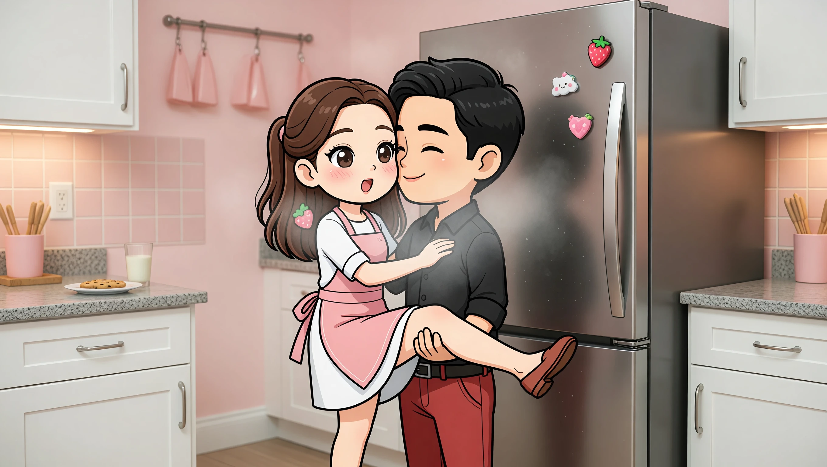 Press Against Fridge illustration