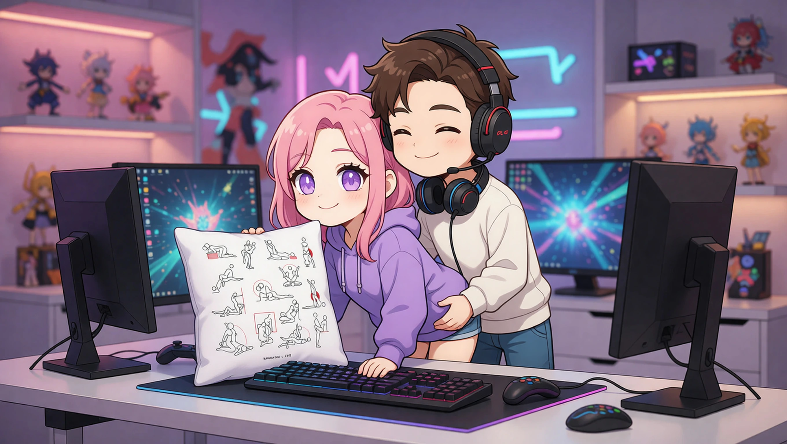 Bent Over Desk illustration
