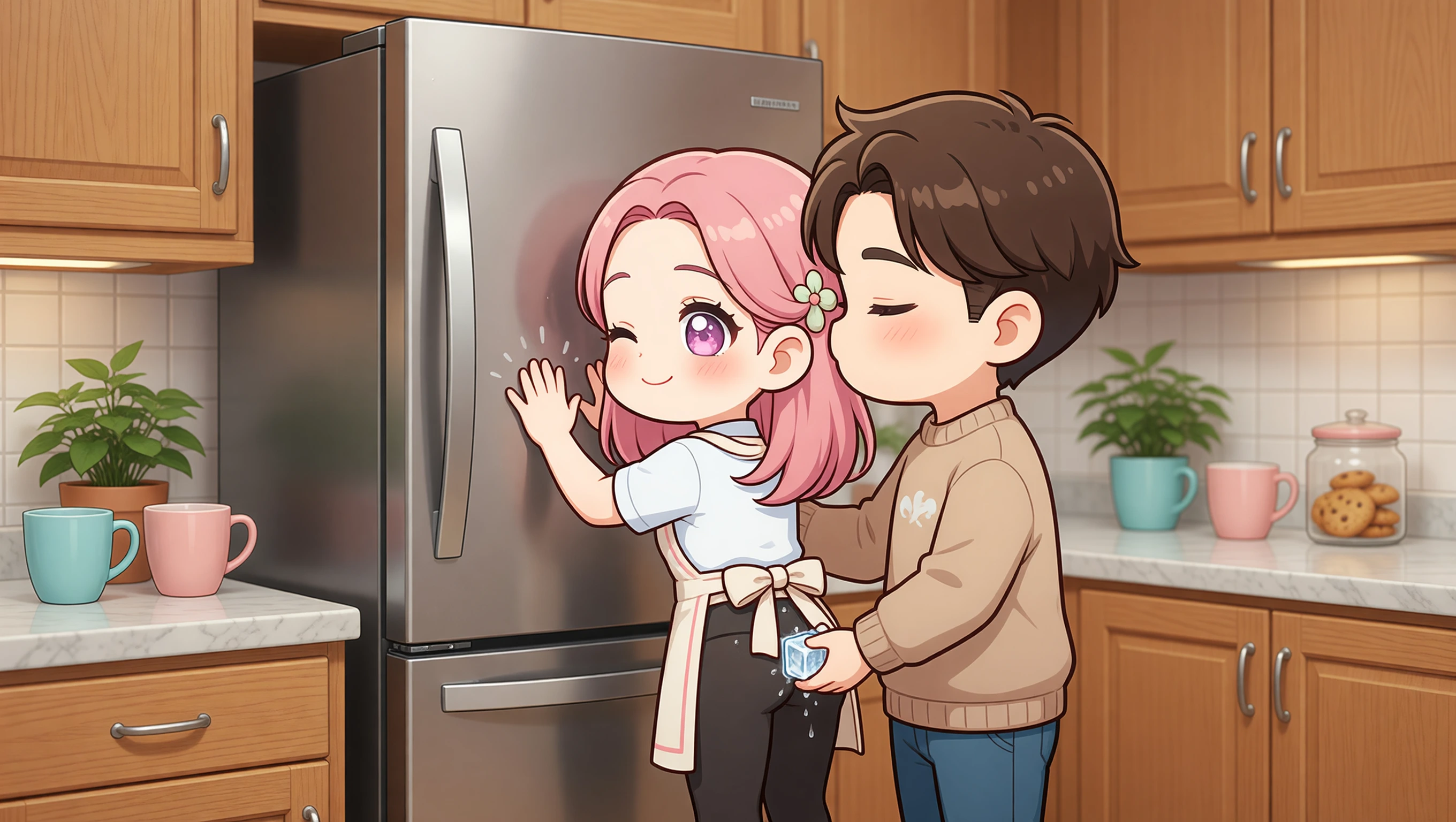 Press Against Fridge illustration