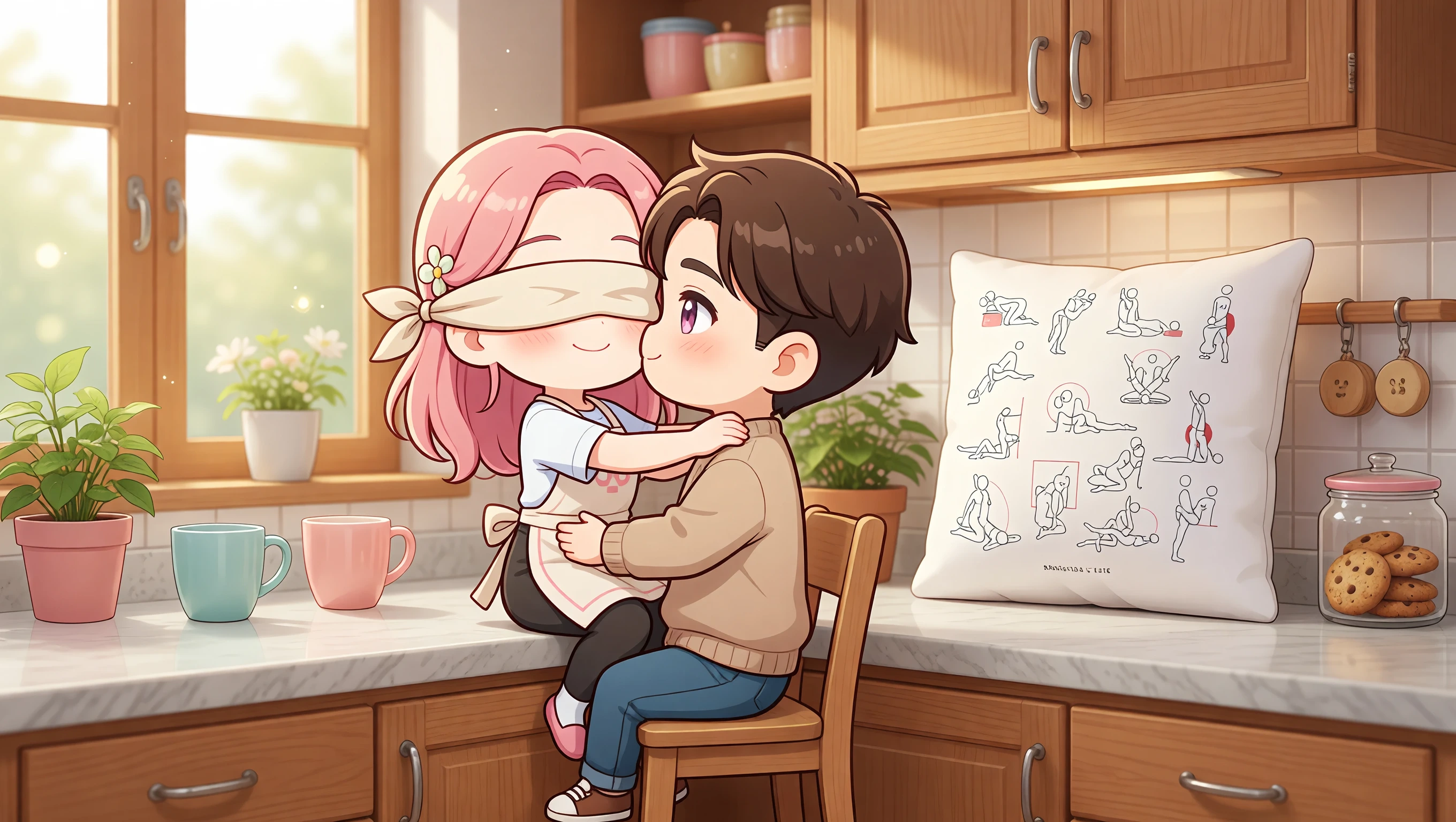 Lap Sit on Chair illustration