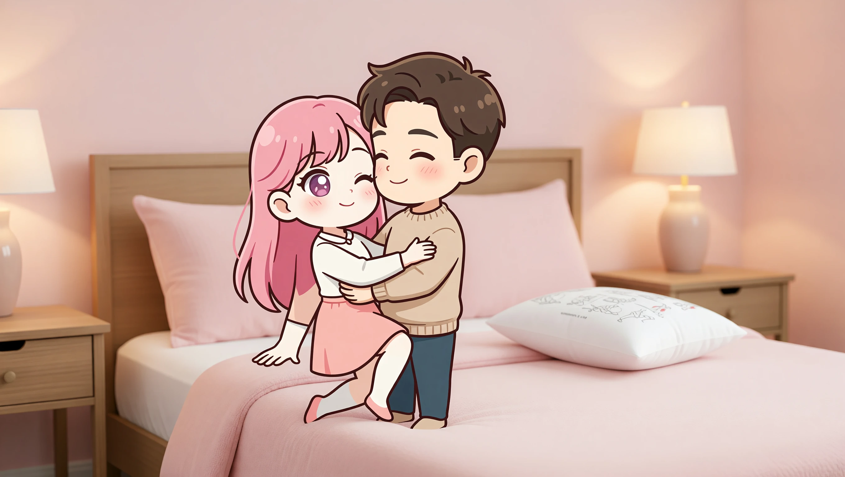 Sit on Bed Edge illustration