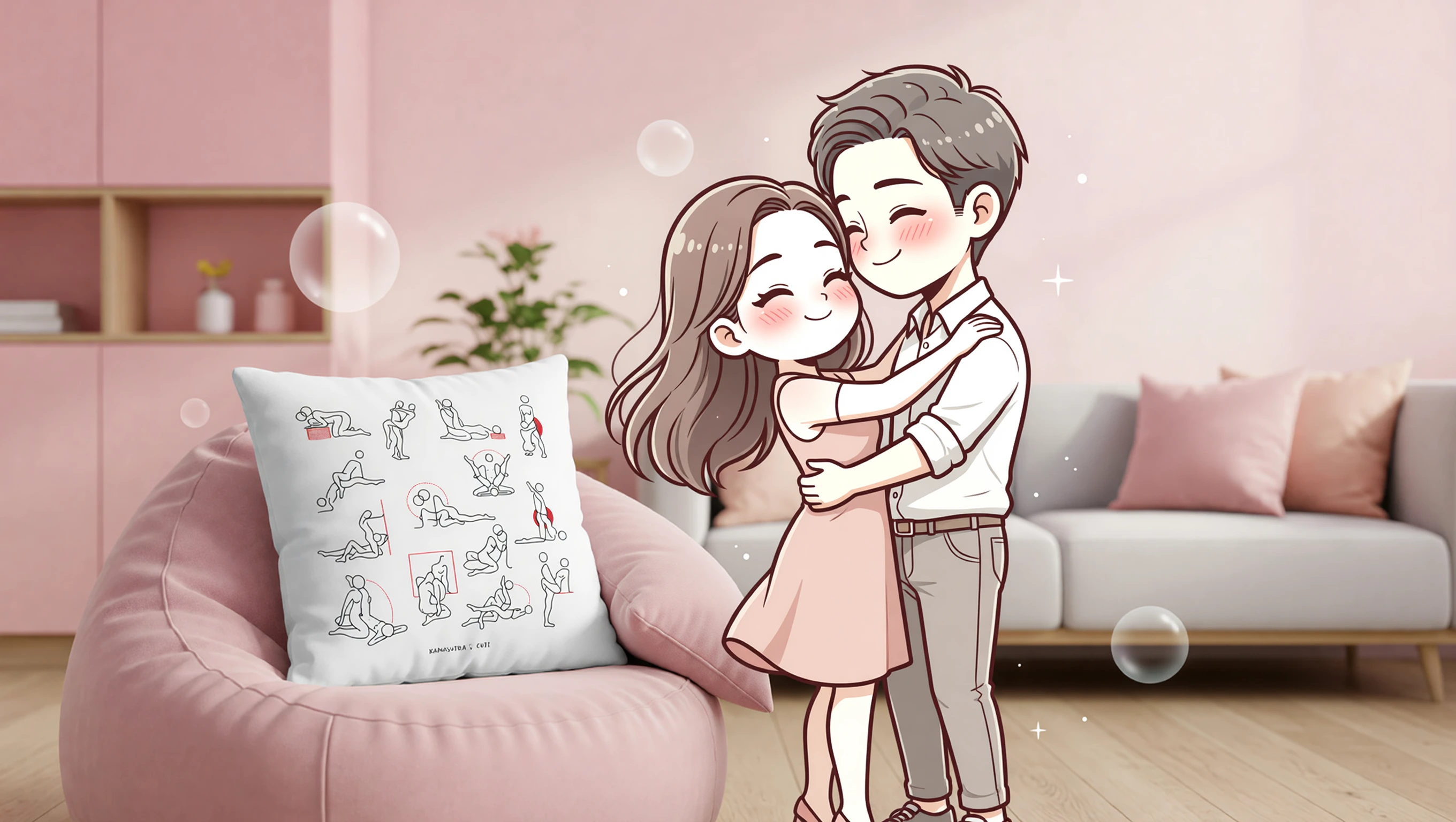 Bent Over The Sofa illustration