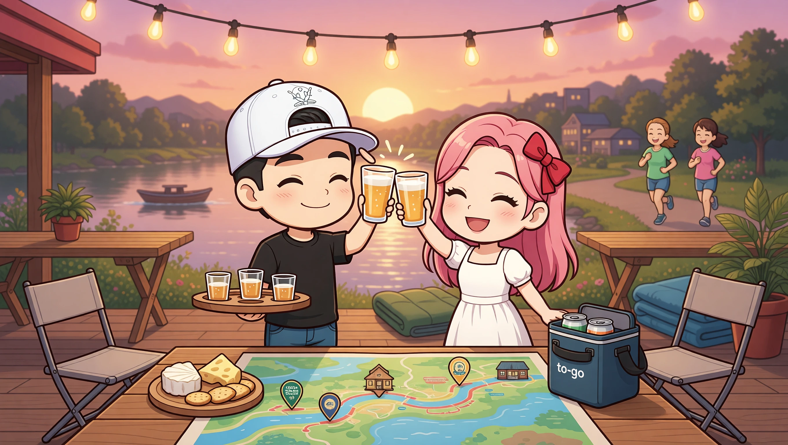 Scenic Riverside Brewery Drive illustration