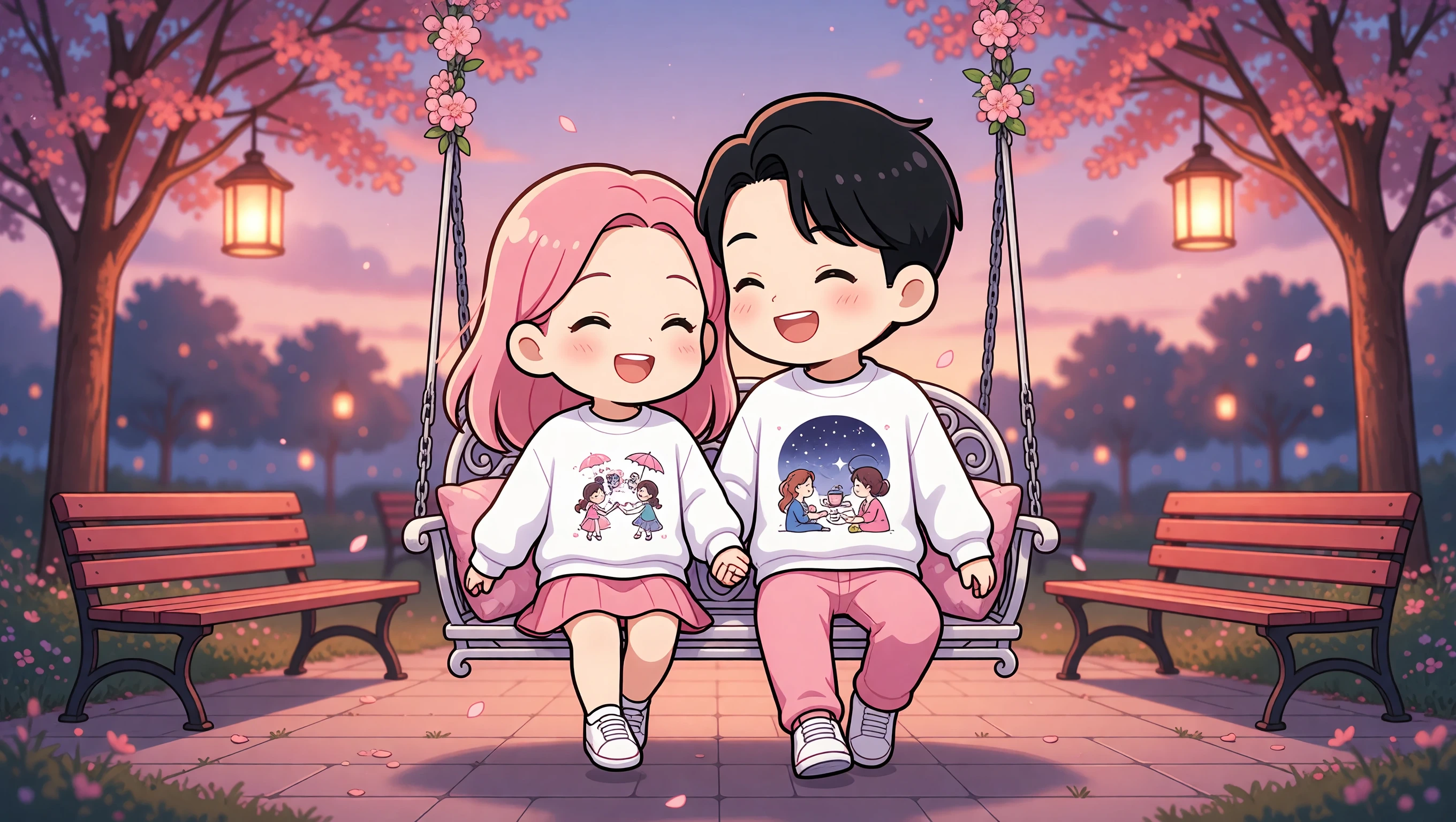 Swinging Love Seats illustration