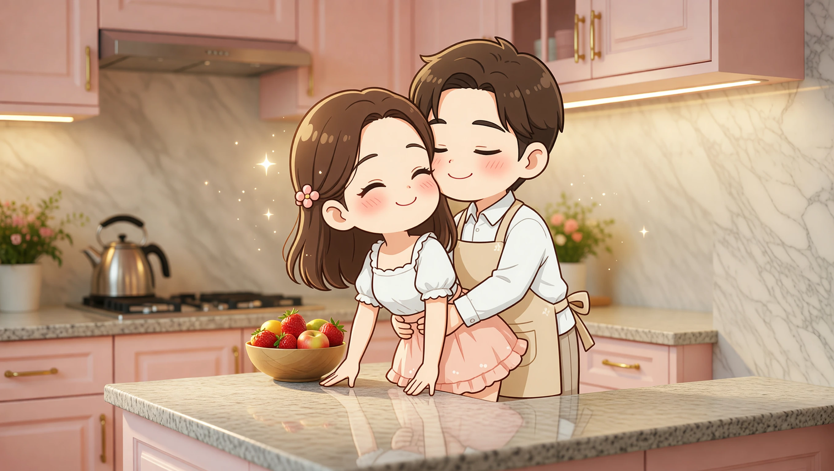 Hug From Behind illustration