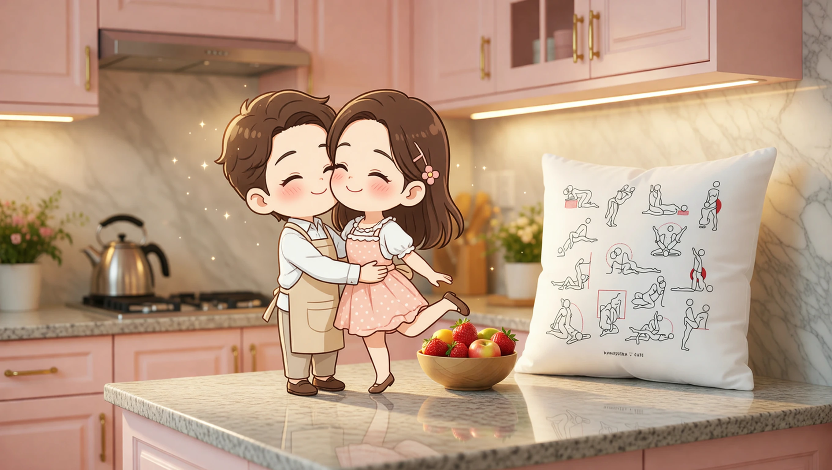 One Leg on Counter illustration