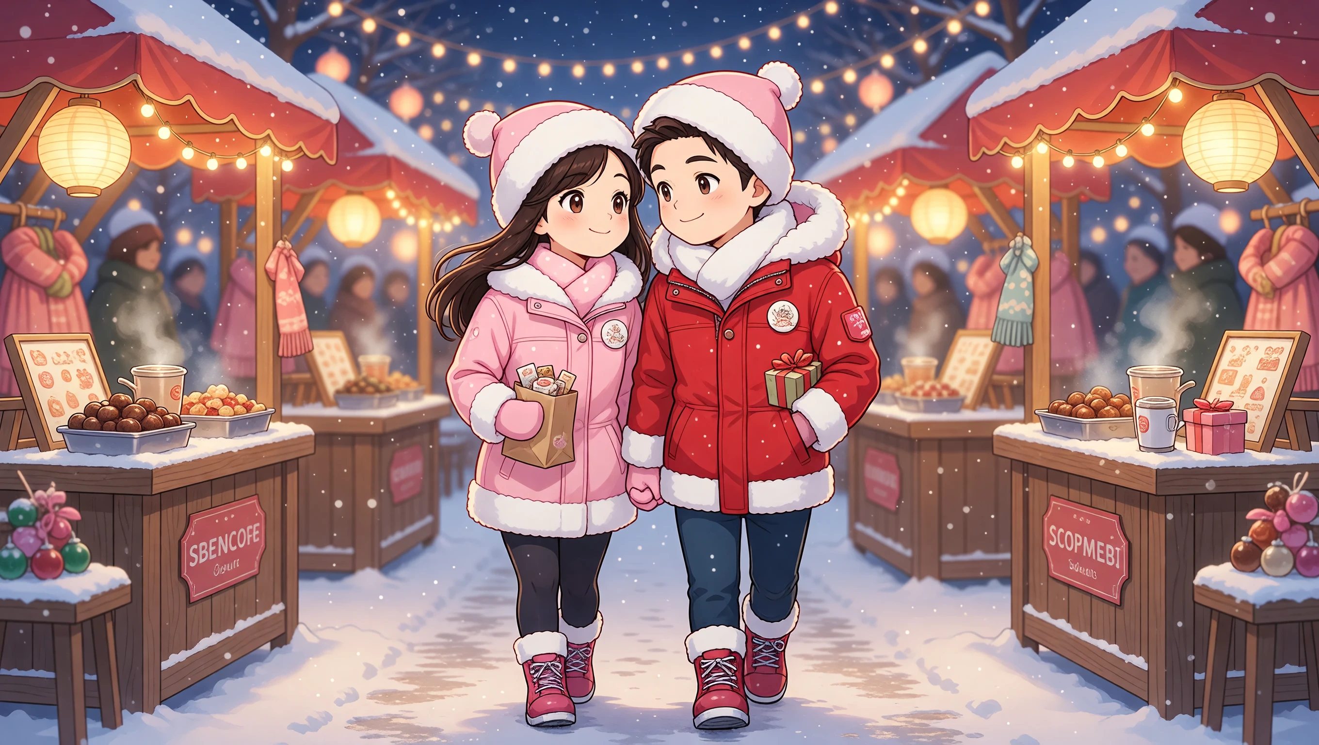 Winter Market Walk illustration