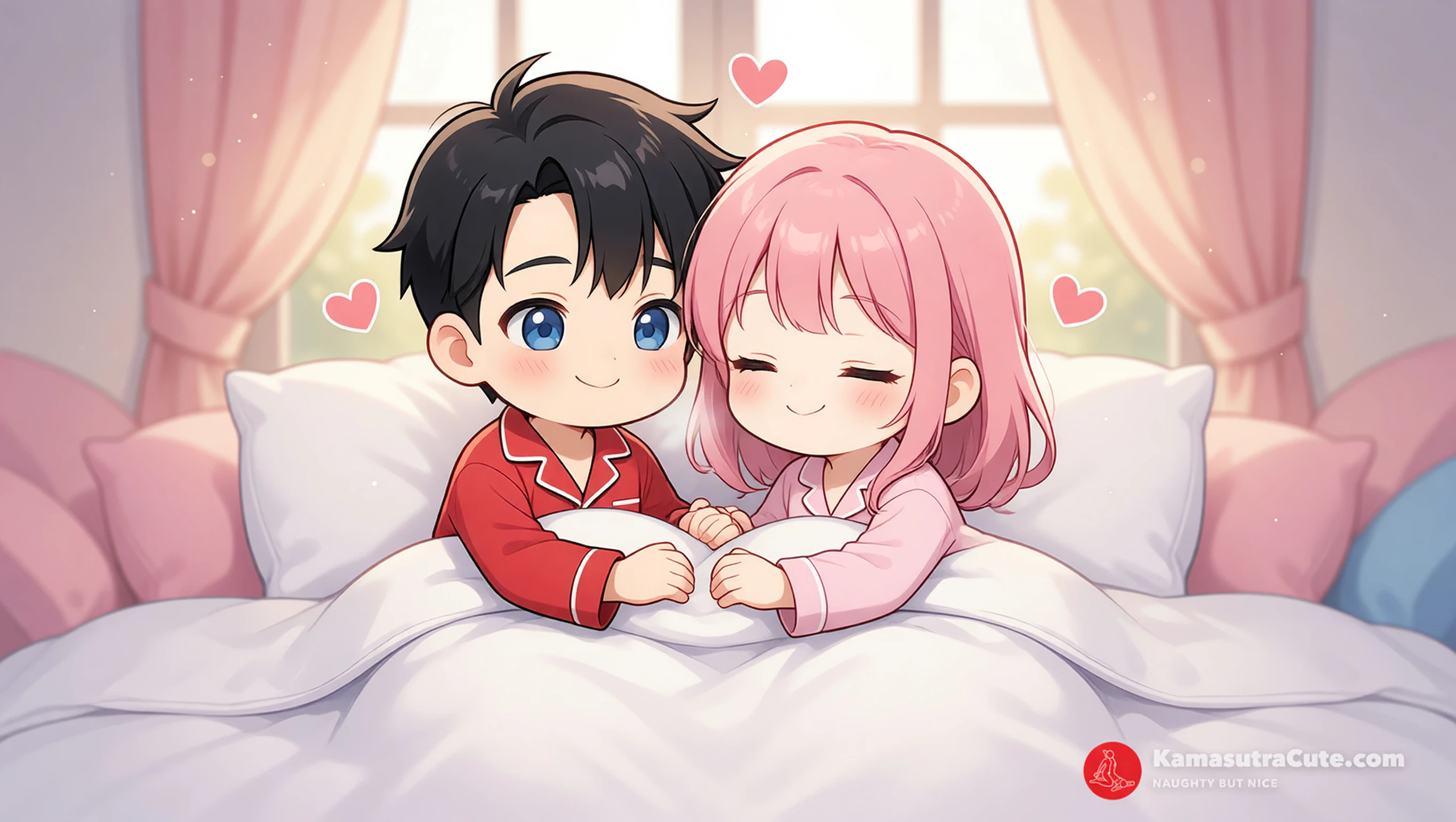 Cuddle in Bed illustration