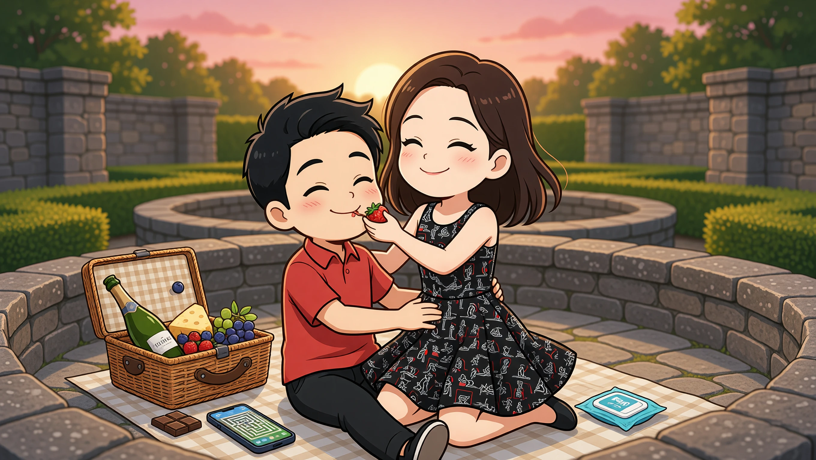 Twilight Labyrinth Picnic illustration