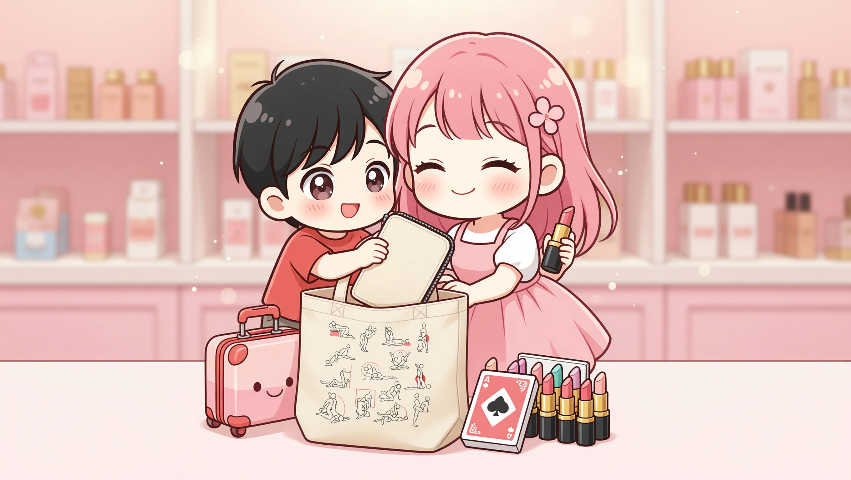 Cards in Pouch illustration