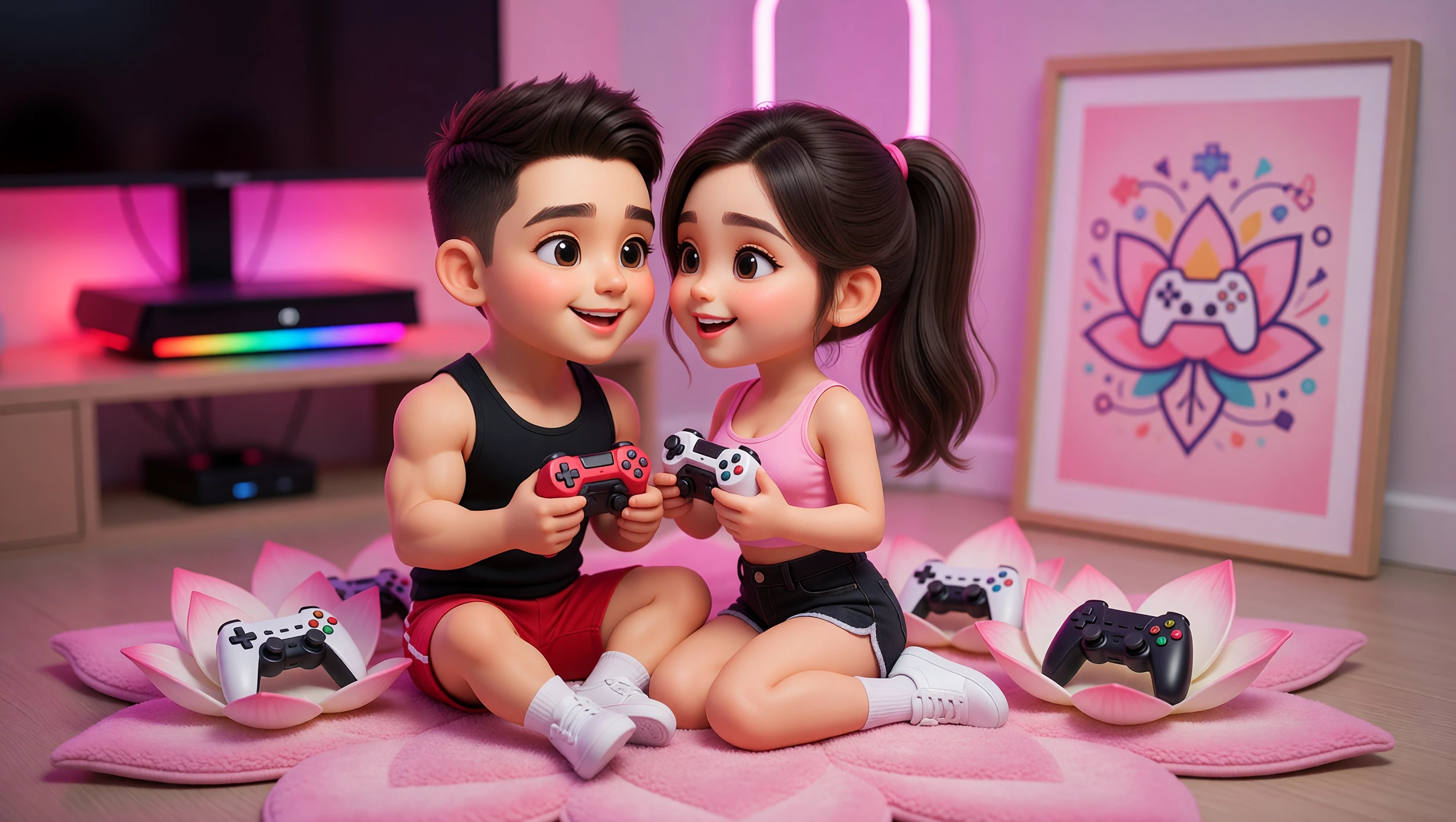 Lotus With Controllers illustration