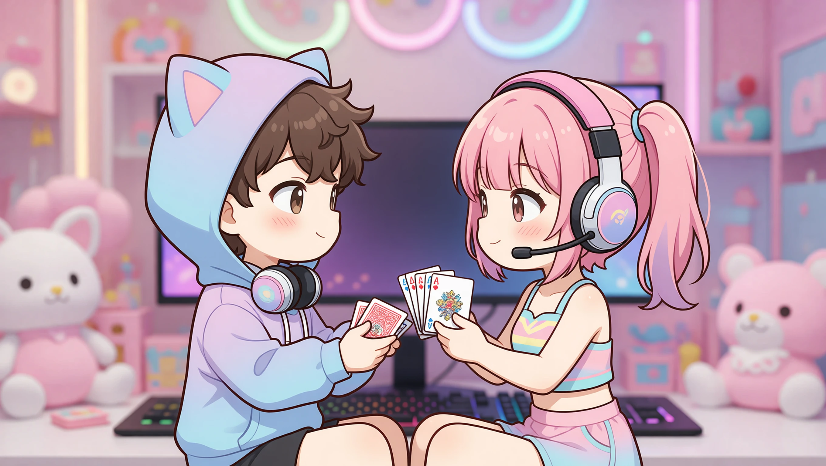 Seated Card Deal illustration